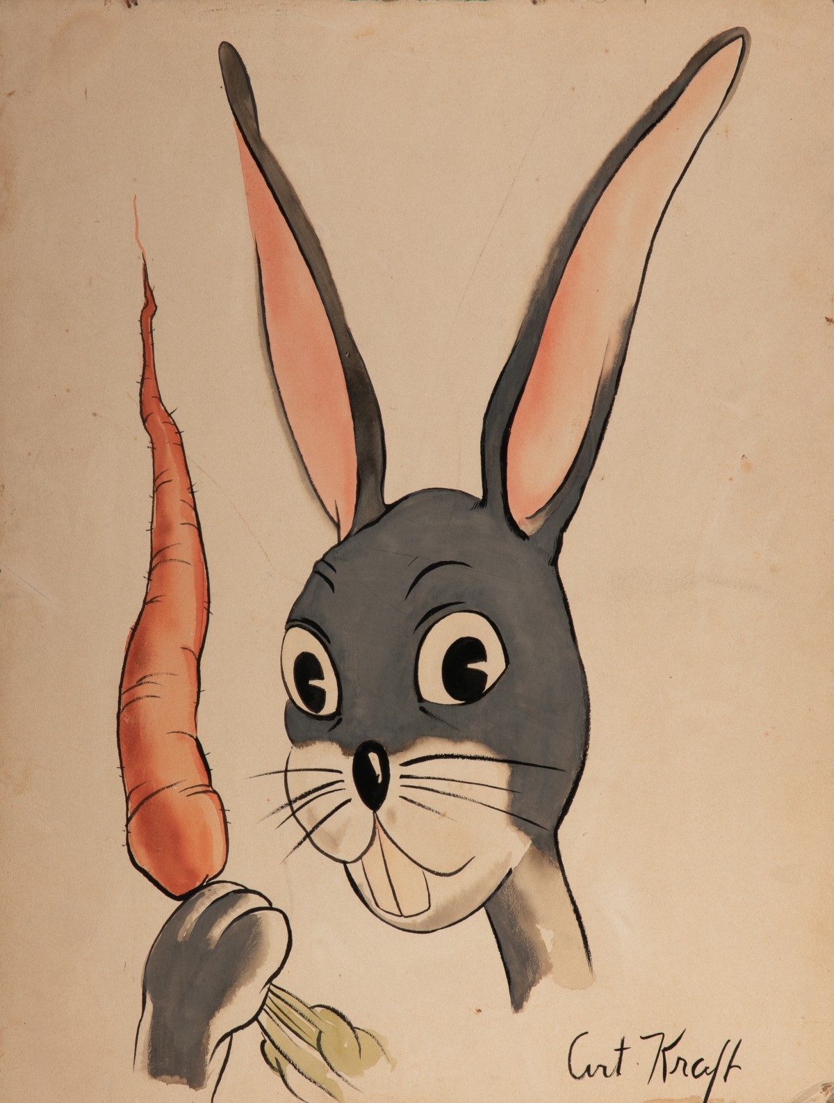 ARTHUR KRAFT (1922-1977) GOUACHE ON ILLUSTRATION BOARD