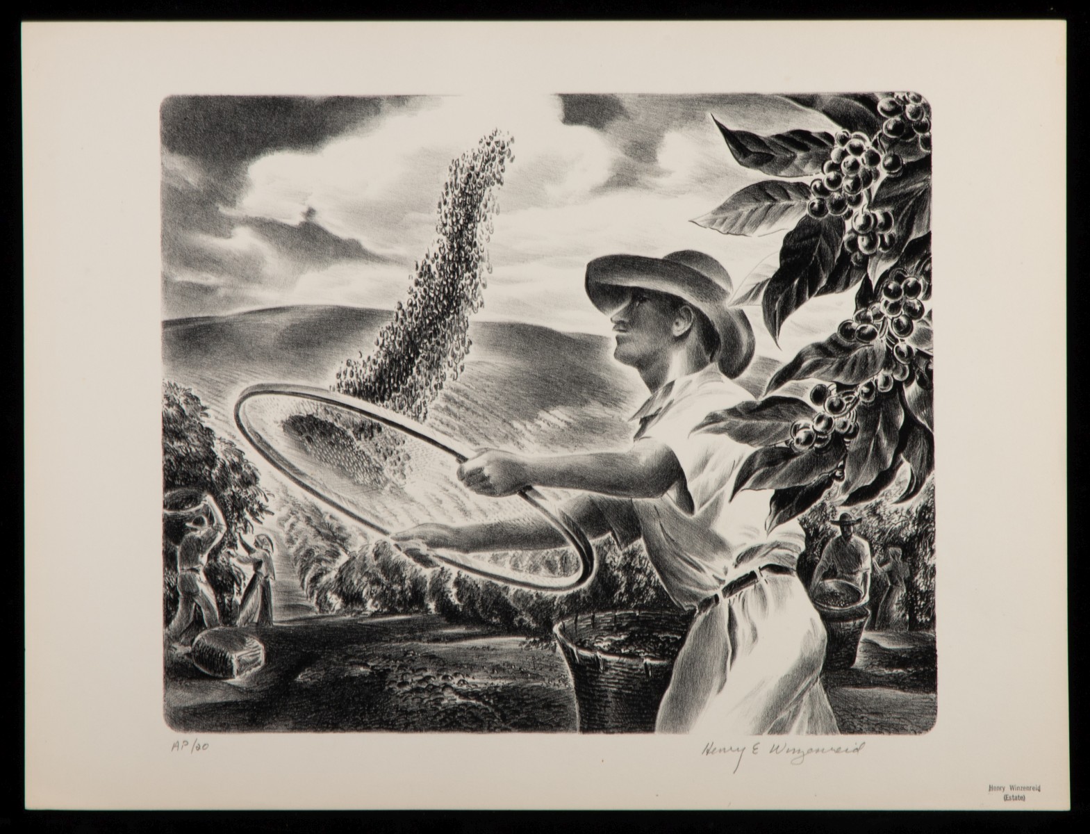HENRY WINZENREID (1892-1981) THREE LITHOGRAPHS SIGNED