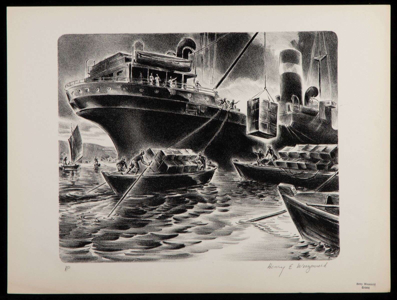 HENRY WINZENREID (1892-1981) THREE LITHOGRAPHS SIGNED