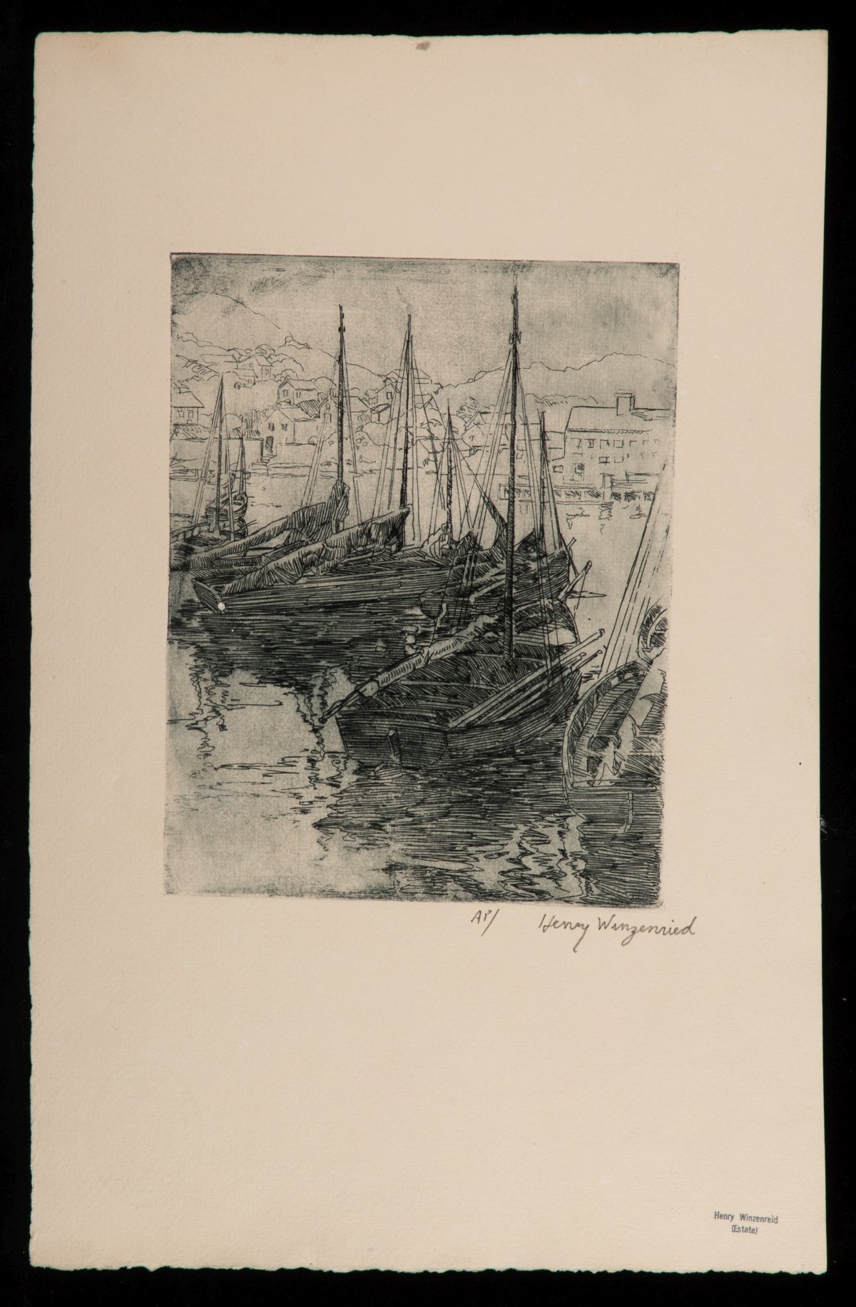 HENRY WINZENREID (1892-1981) THREE LITHOGRAPHS SIGNED