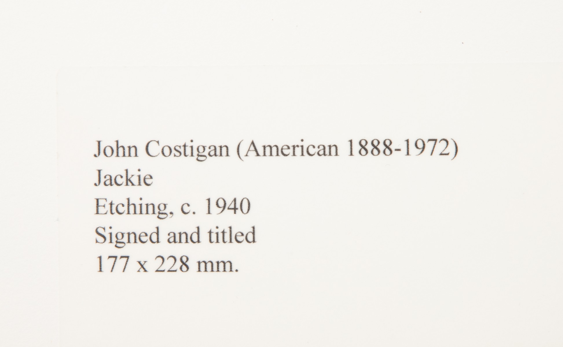 JOHN E. COSTIGAN (1888-1972) SIX PENCIL SIGNED PRINTS