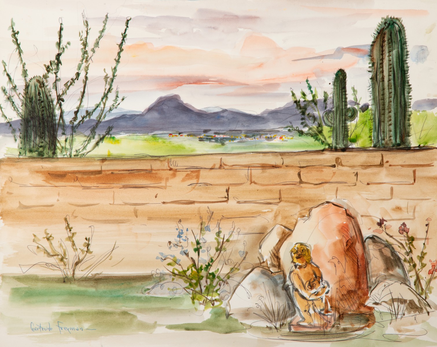 GERTRUDE FREYMAN (1901-1994) SIX PAINTINGS