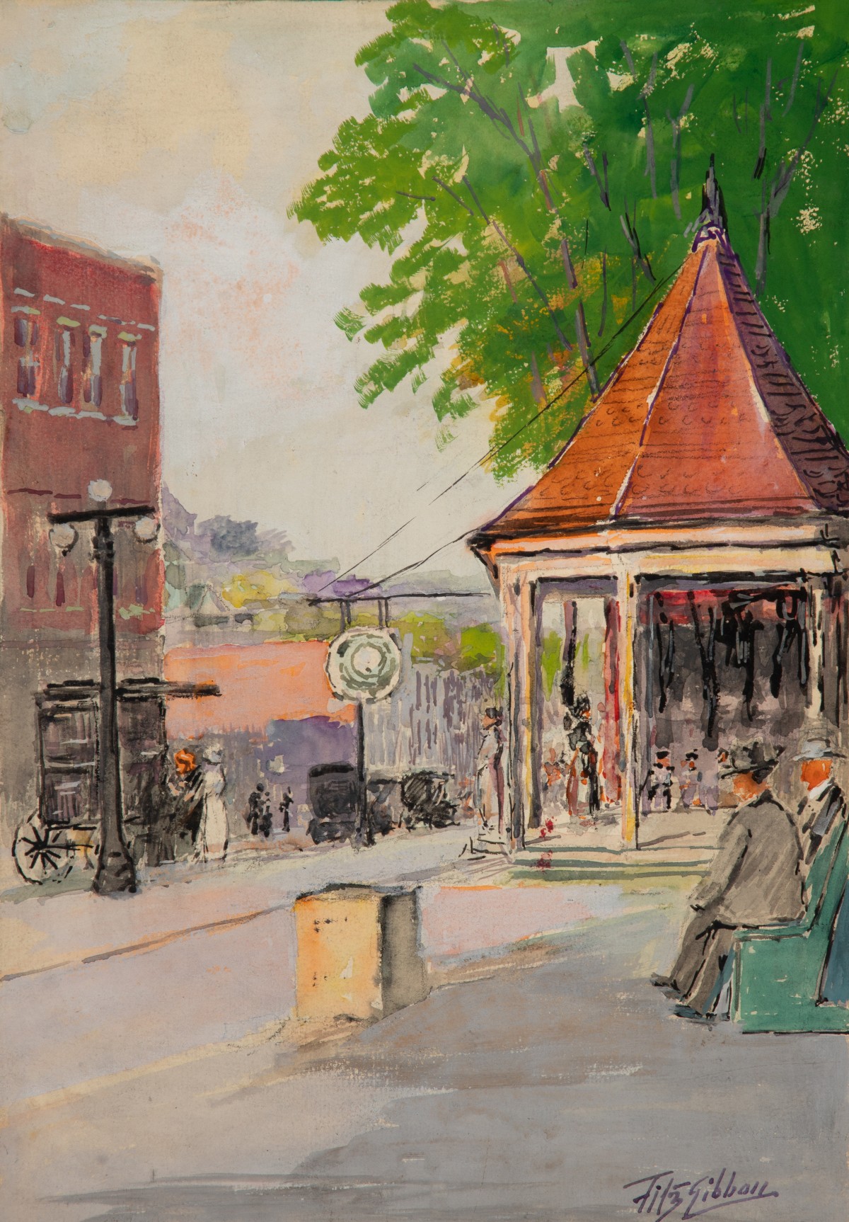 JAMES FITZGIBBON (1864-1929) WATERCOLOR ON PAPER