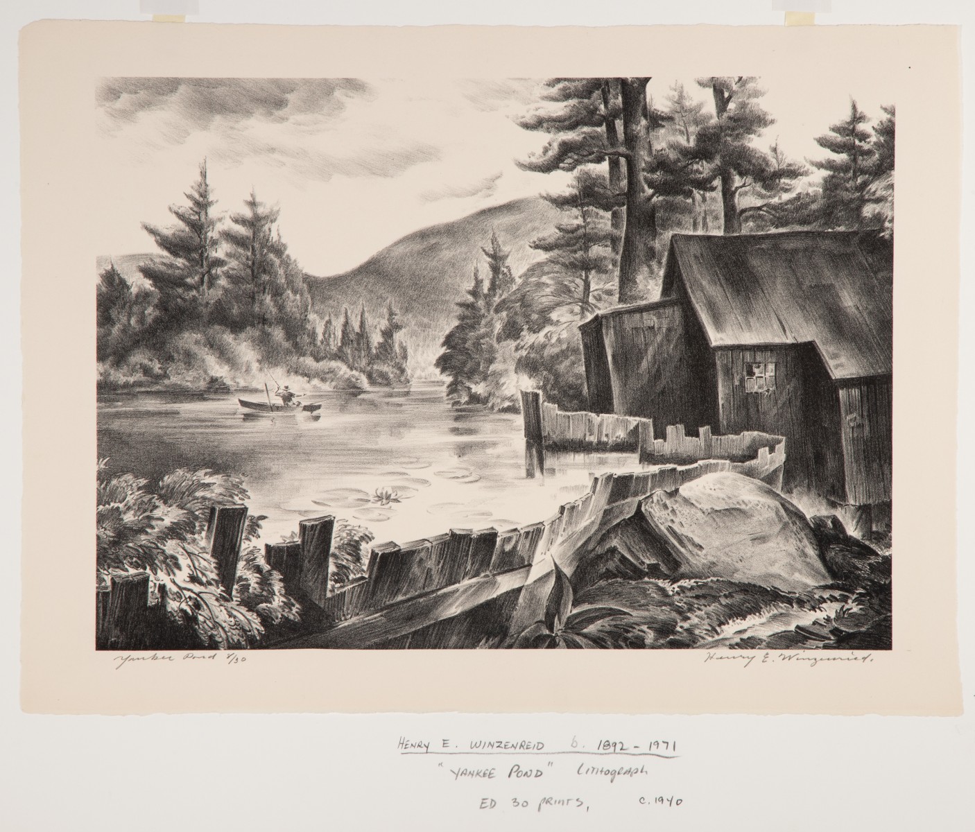 FOUR PENCIL SIGNED PRINTS DATED 1932 TO 1946