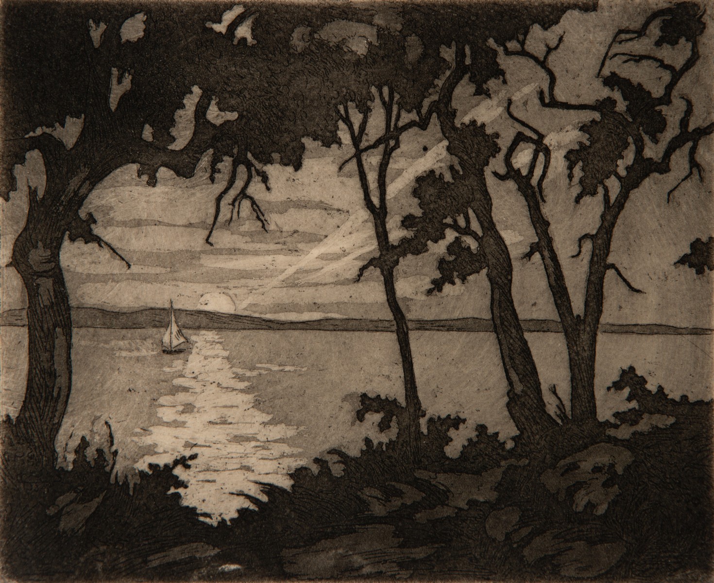 AVIS CHITWOOD (1893-1994) RARE PENCIL SIGNED AQUATINT