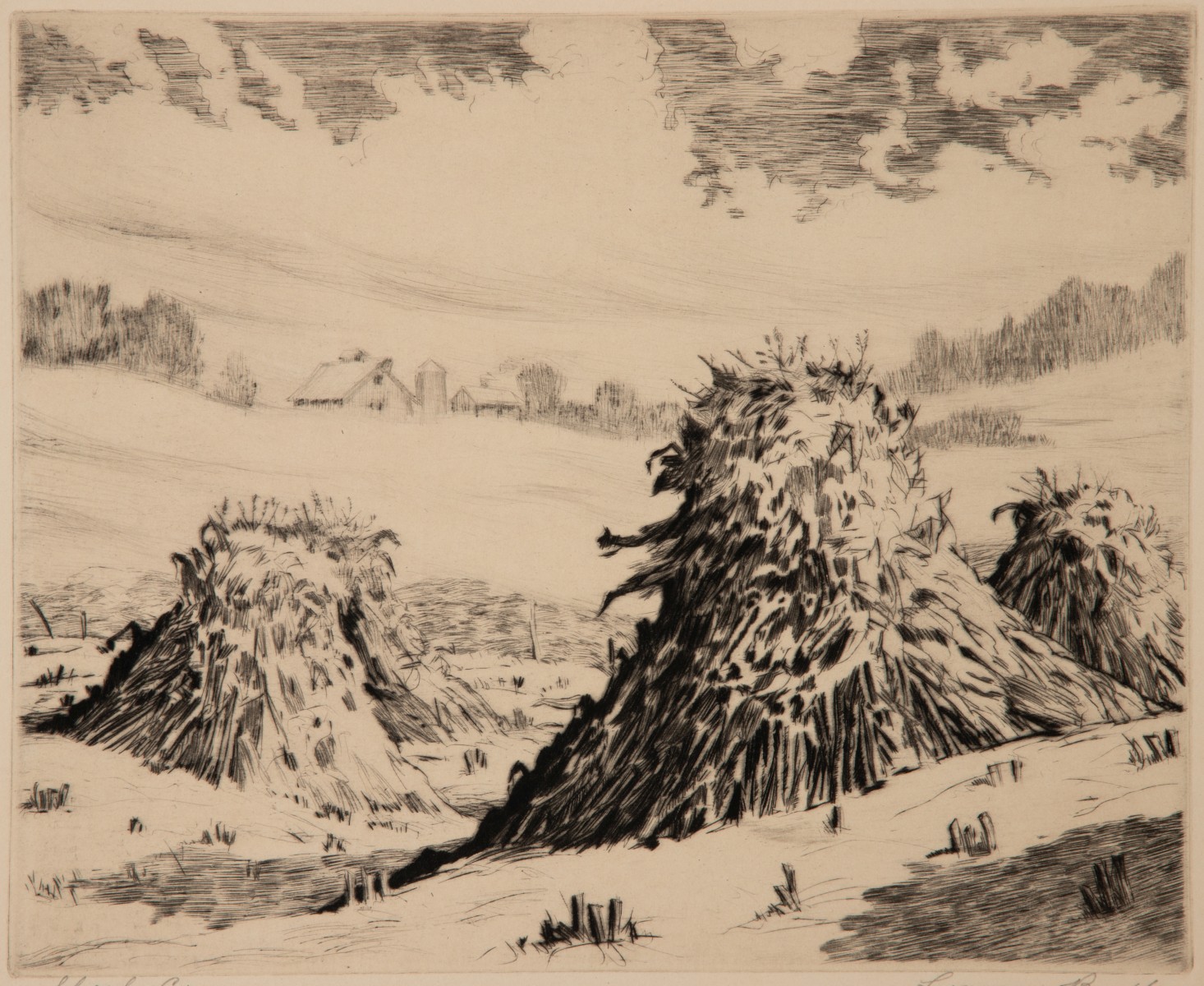 LYMAN BYXBE (1886-1980) PENCIL SIGNED DRYPOINT