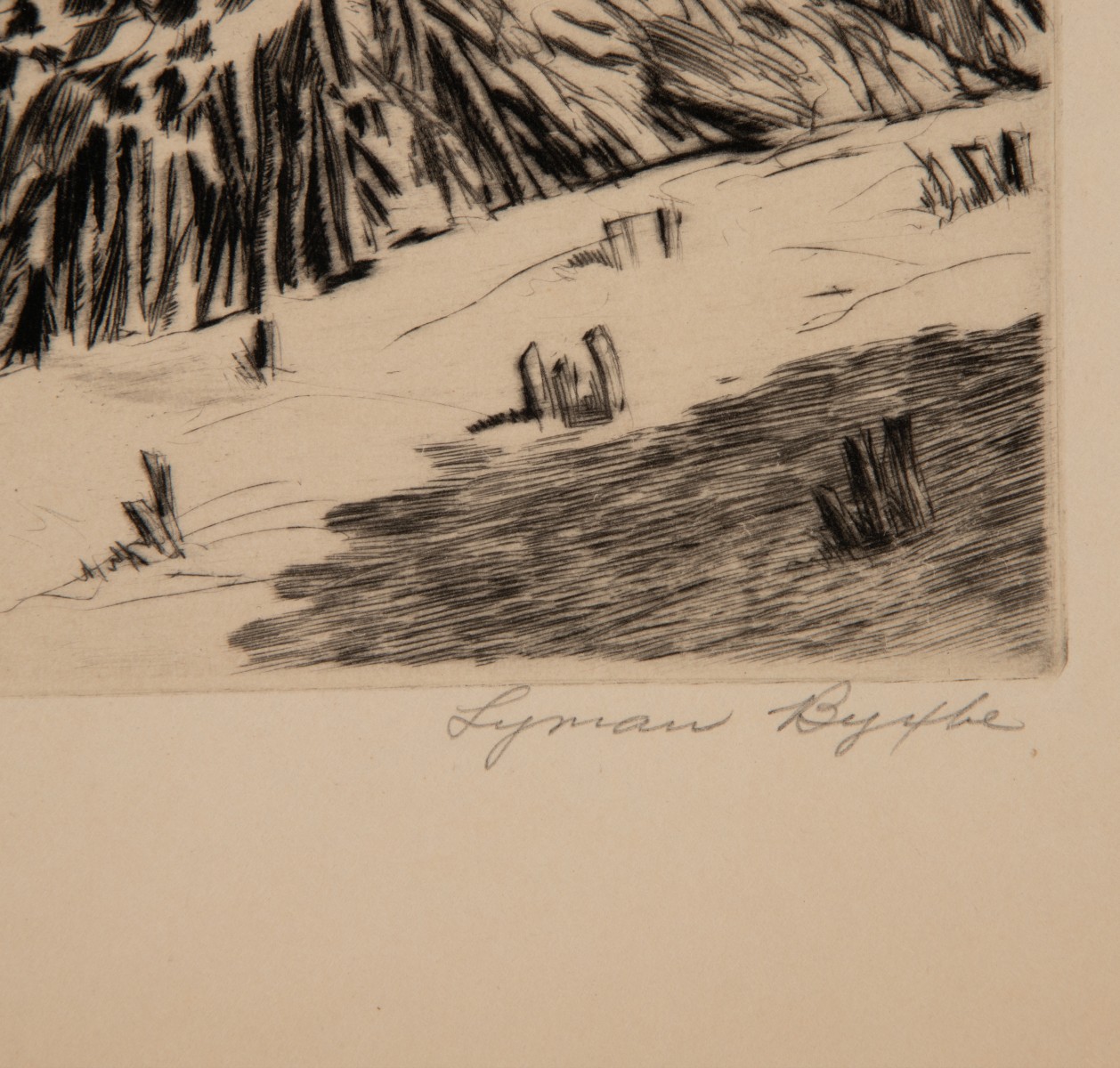 LYMAN BYXBE (1886-1980) PENCIL SIGNED DRYPOINT