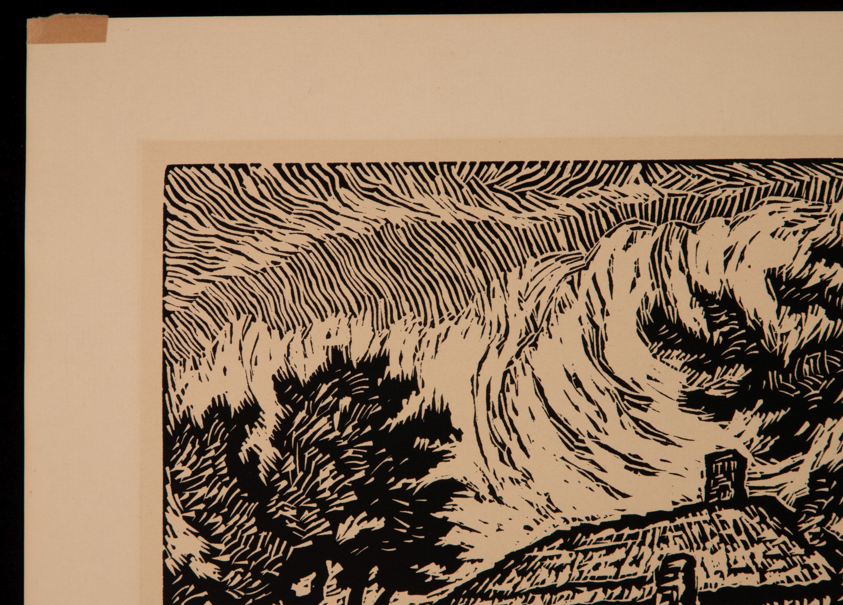 BIRGER SANDZEN (1871-1954) PENCIL SIGNED BLOCK PRINT