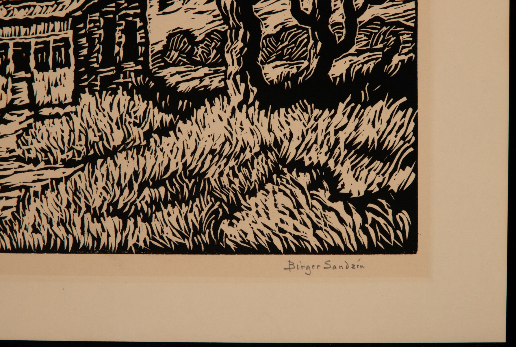BIRGER SANDZEN (1871-1954) PENCIL SIGNED BLOCK PRINT