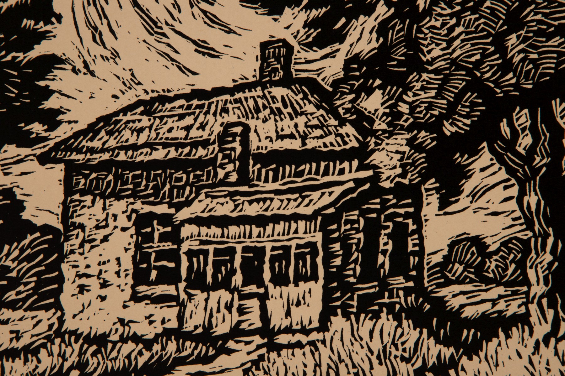 BIRGER SANDZEN (1871-1954) PENCIL SIGNED BLOCK PRINT