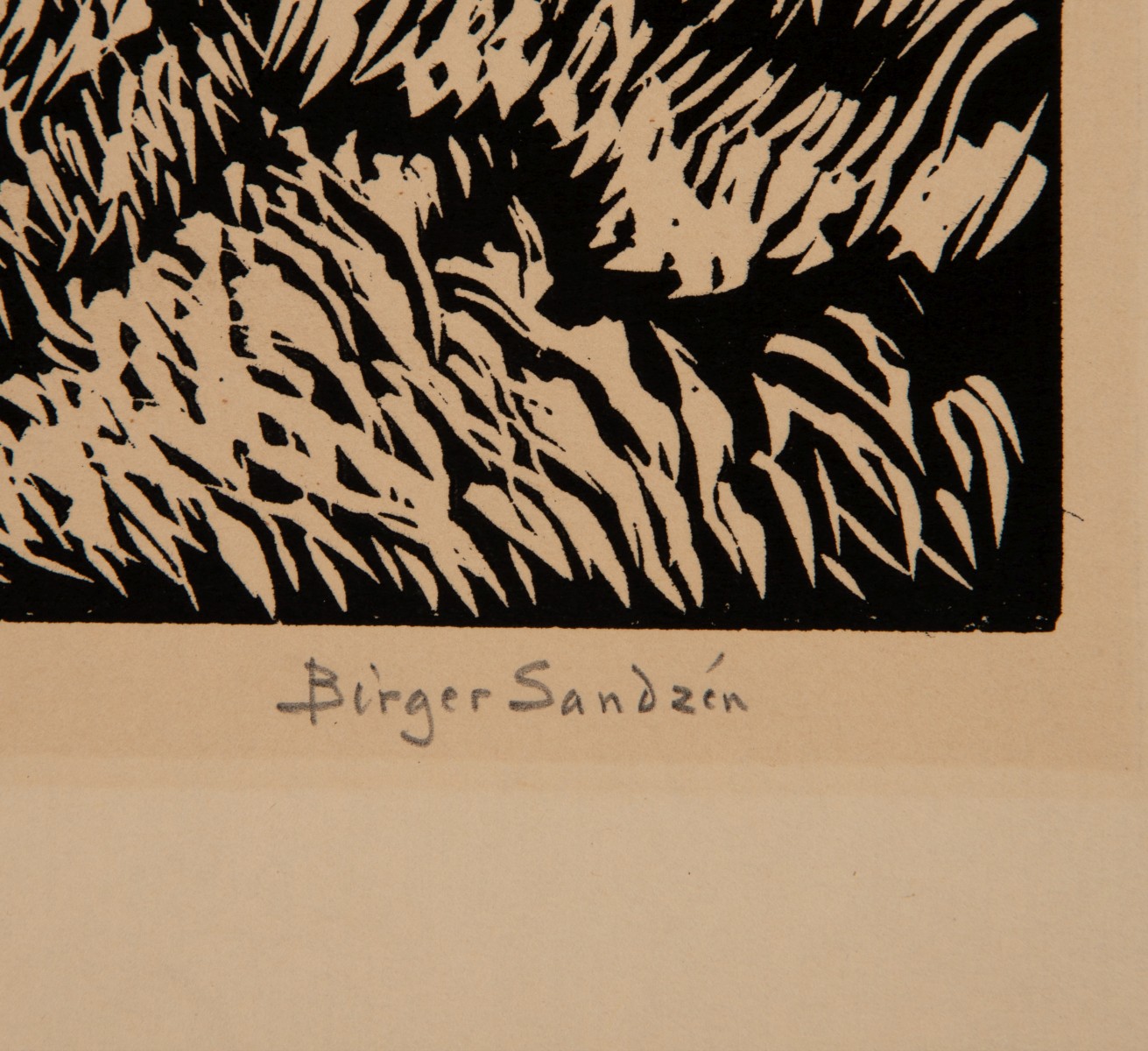 BIRGER SANDZEN (1871-1954) PENCIL SIGNED BLOCK PRINT