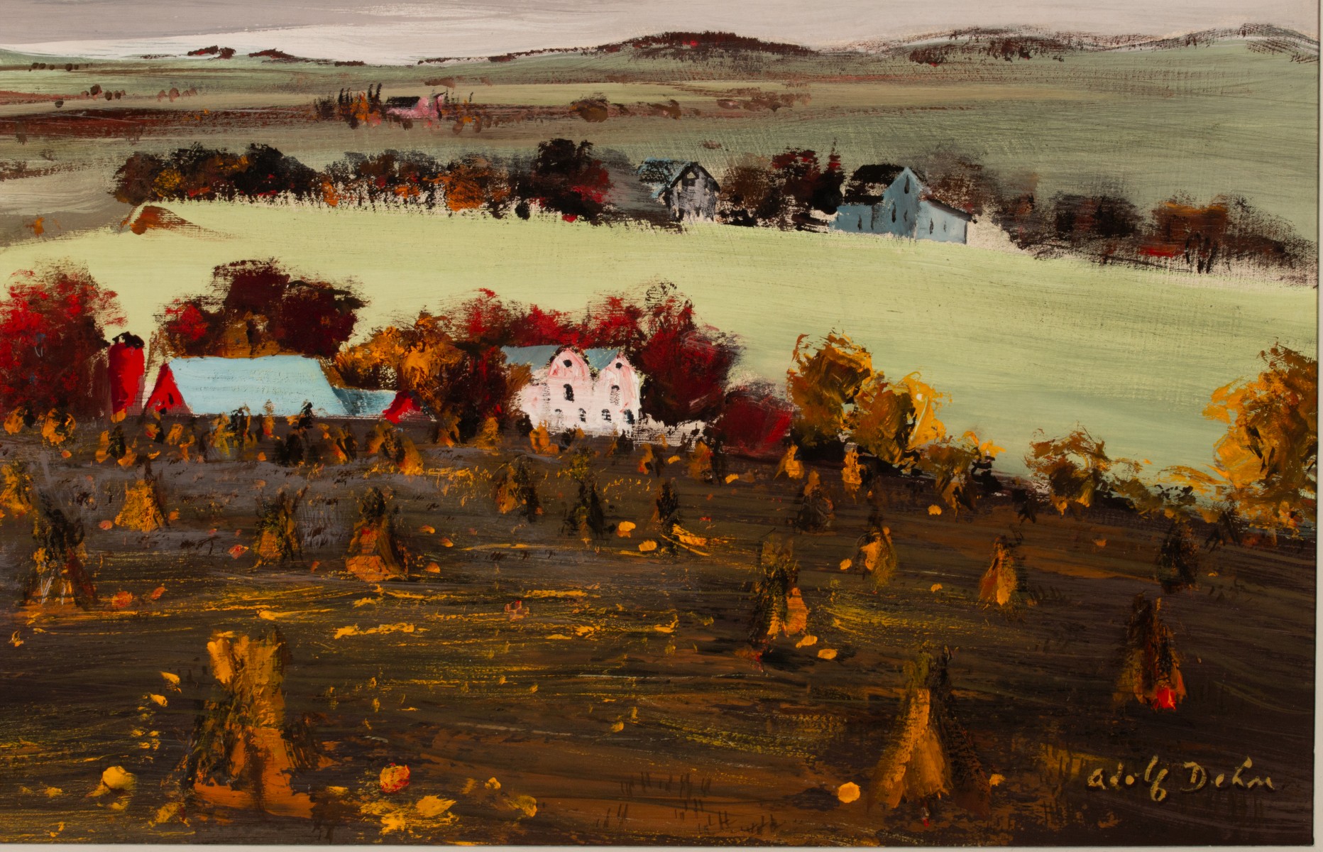 ADOLF DEHN (1895-1968) 1956 OIL ON PANEL LANDSCAPE