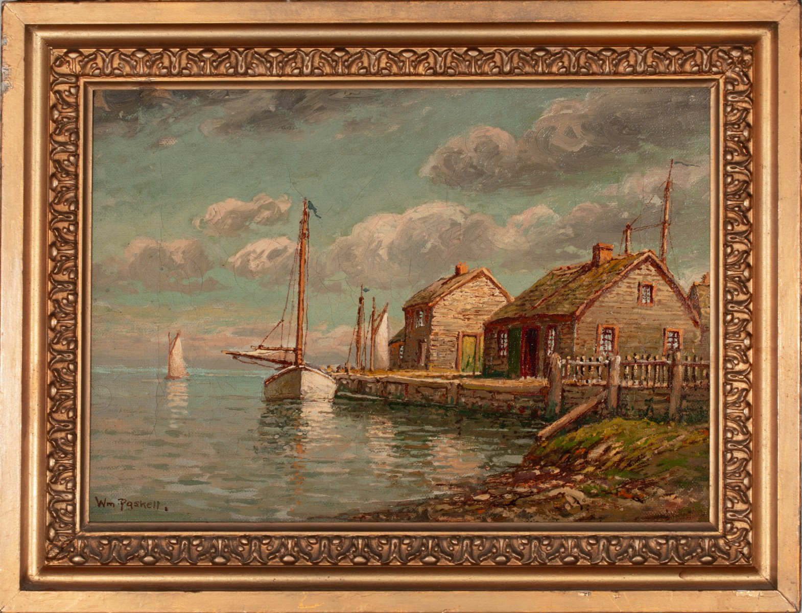 WILLIAM PASKELL (1866-1951) GLOUCESTER OIL ON CANVAS
