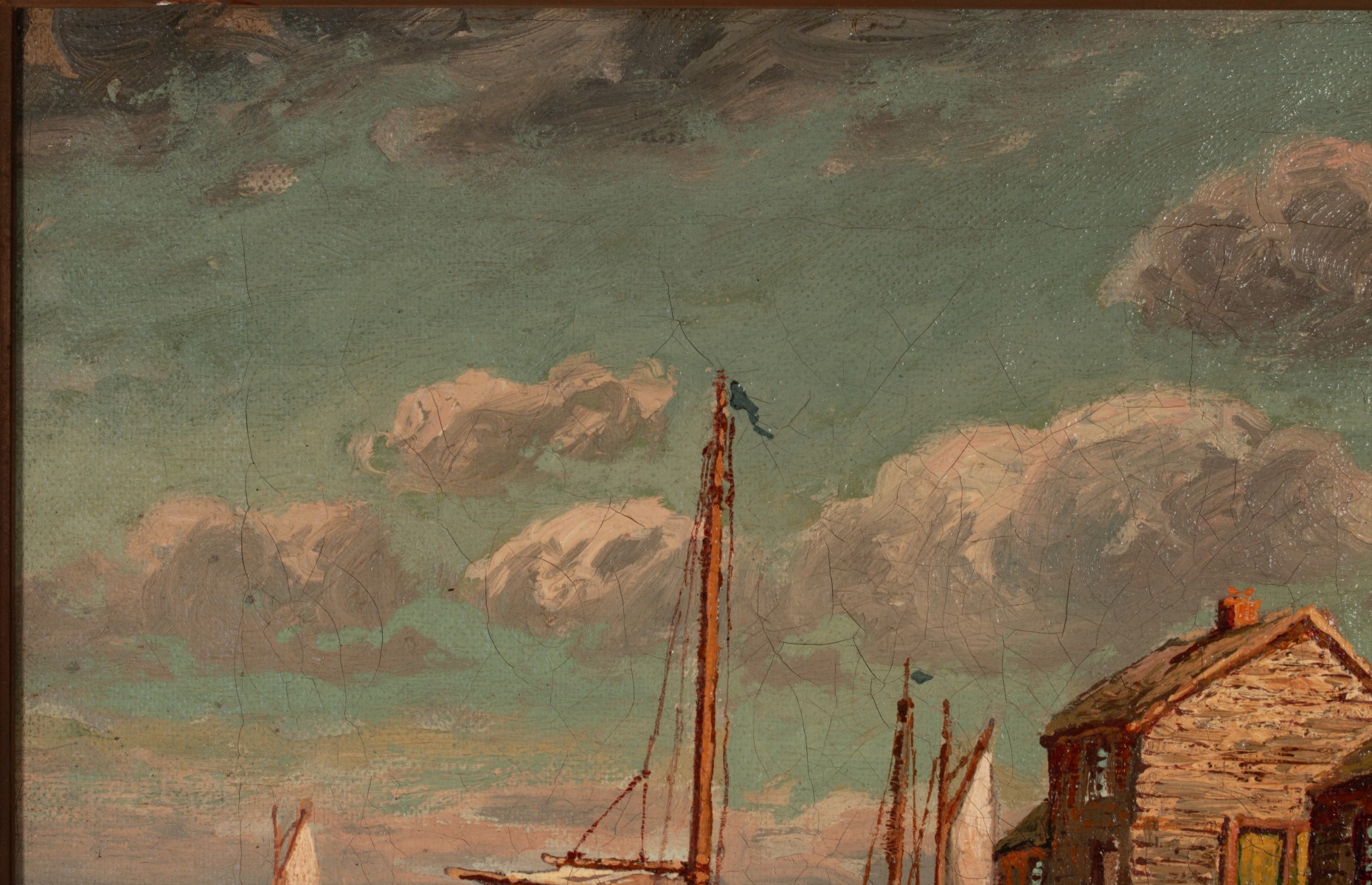 WILLIAM PASKELL (1866-1951) GLOUCESTER OIL ON CANVAS