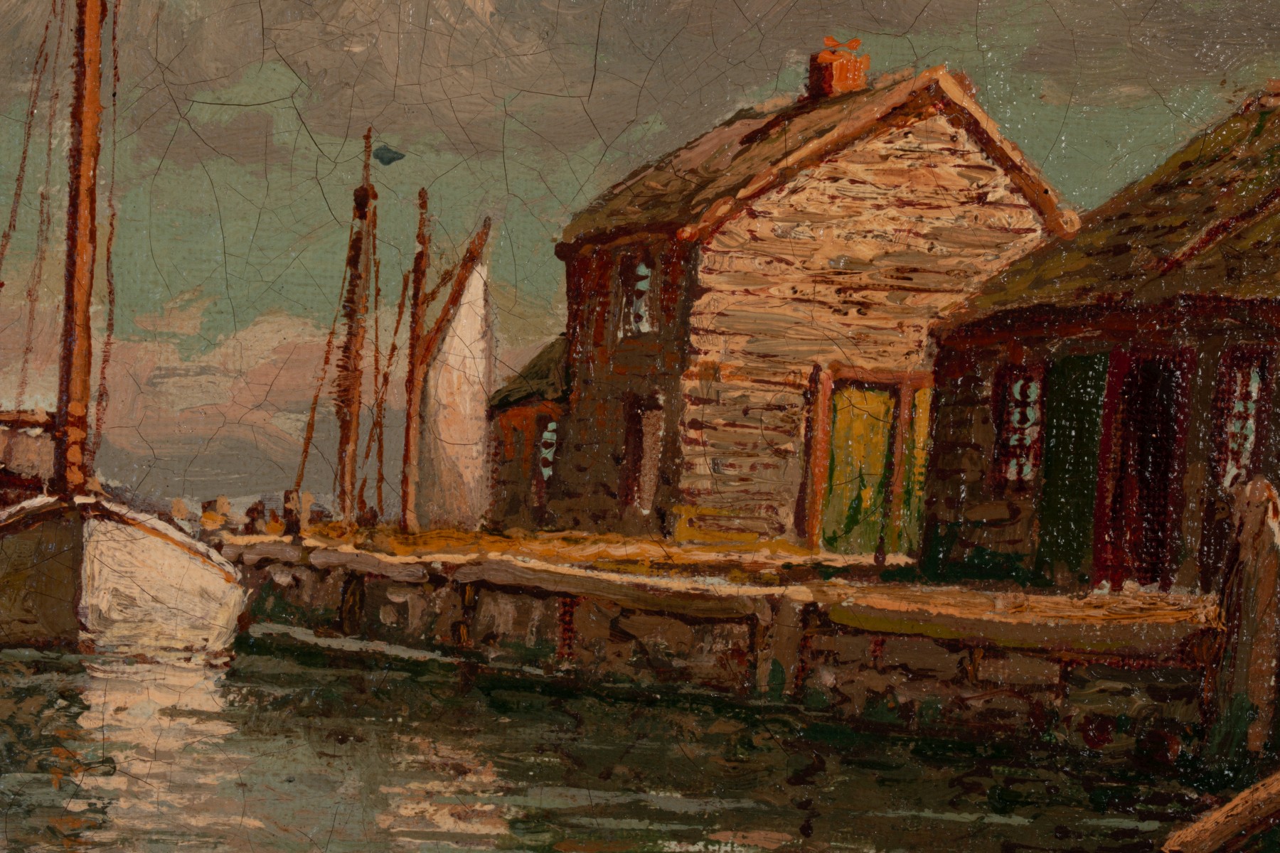 WILLIAM PASKELL (1866-1951) GLOUCESTER OIL ON CANVAS