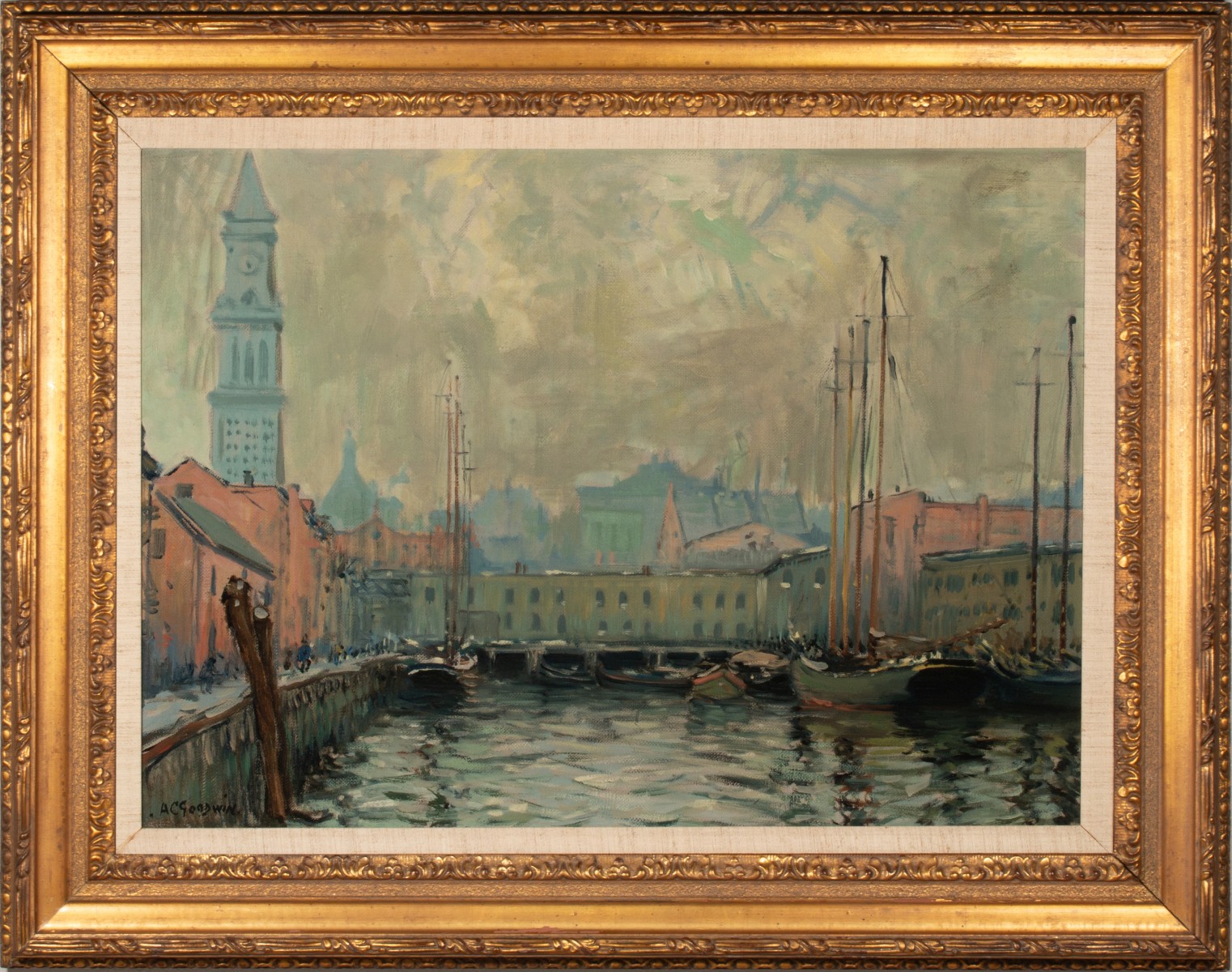ARTHUR CLIFTON GOODWIN (1864-1929) BOSTON HARBOR C 1910