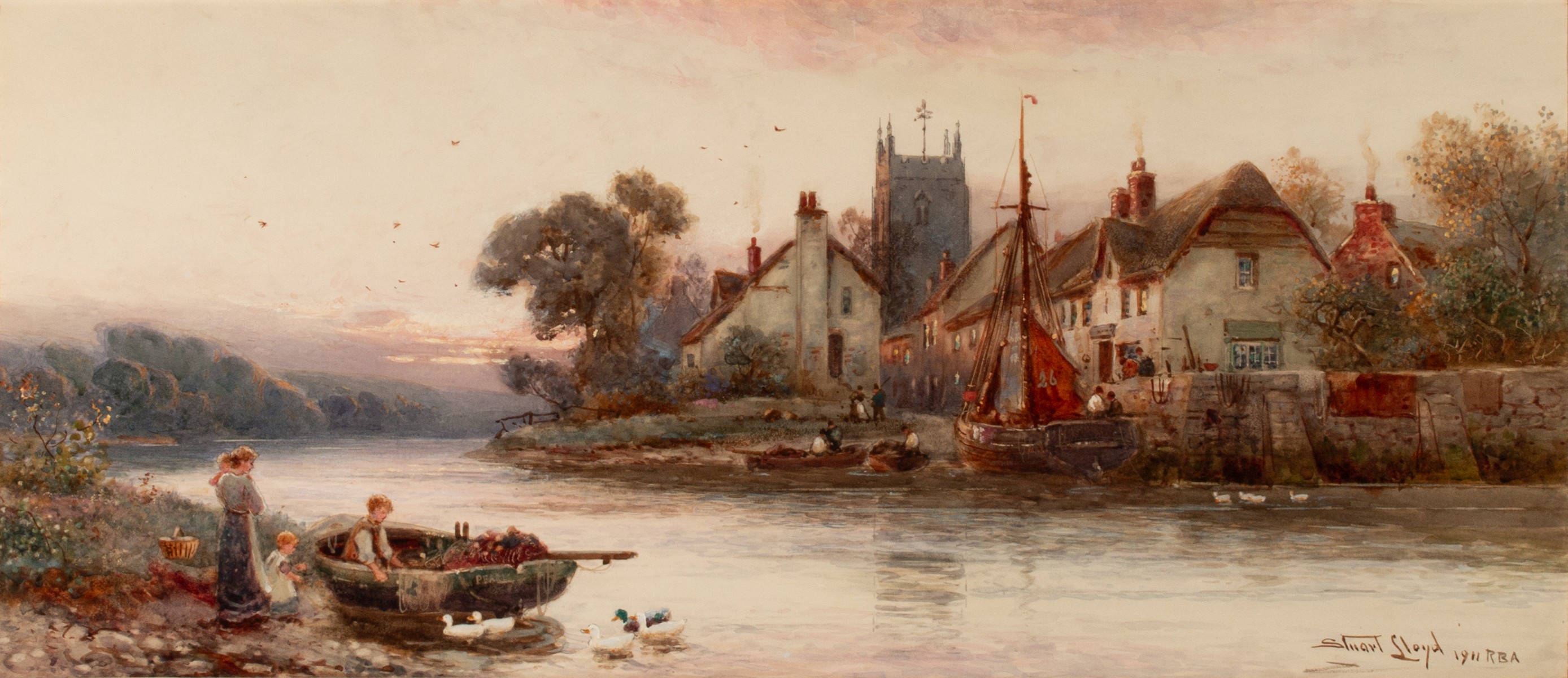 STUART LLOYD (1845-1959) WATERCOLOR DATED 1911