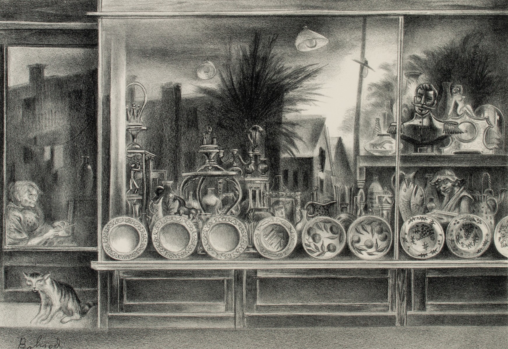 AARON BOHROD (1907-1992) PENCIL SIGNED LITHOGRAPH