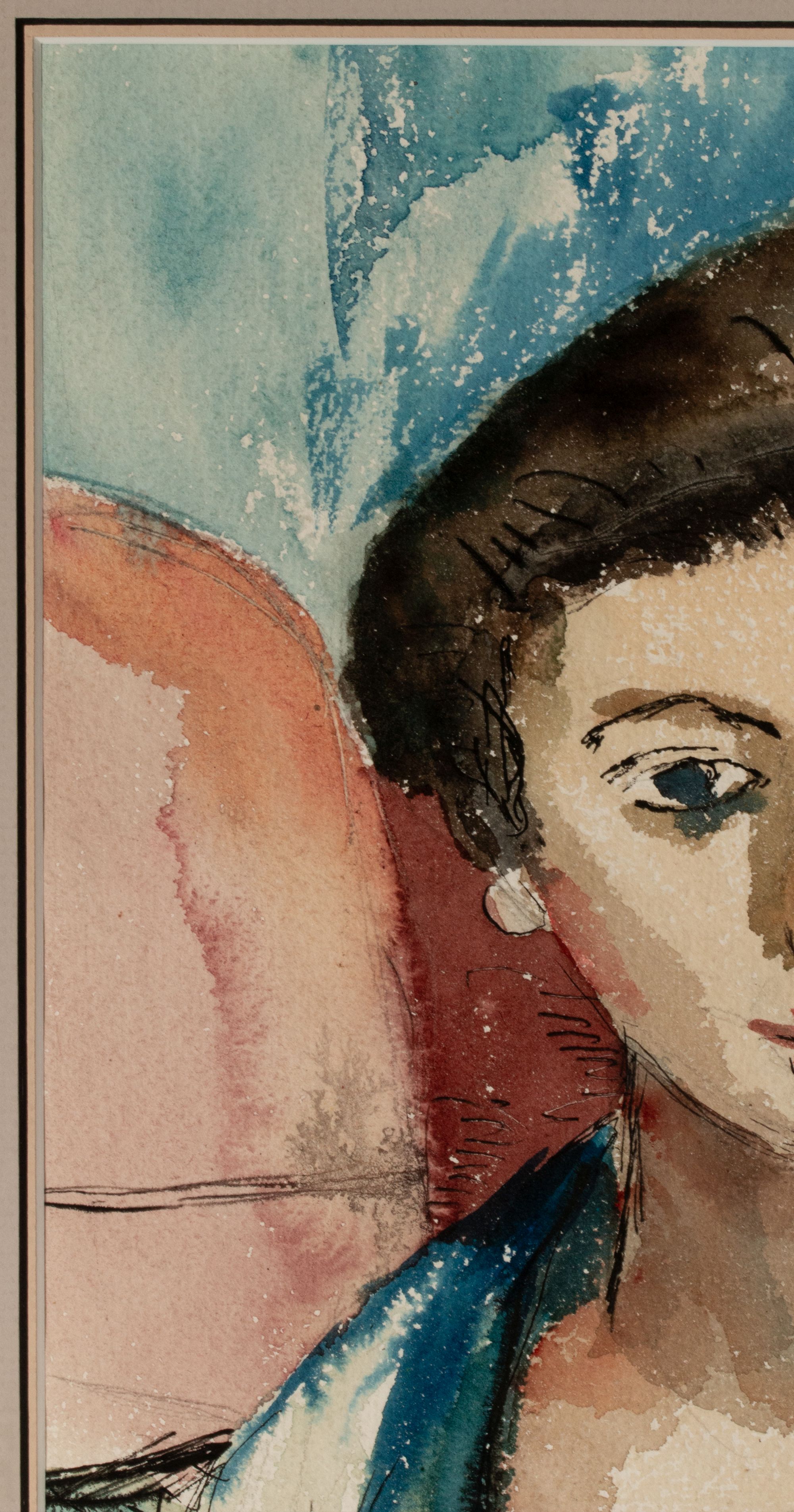 AARON BOHROD (1907-1992) WATERCOLOR ON PAPER