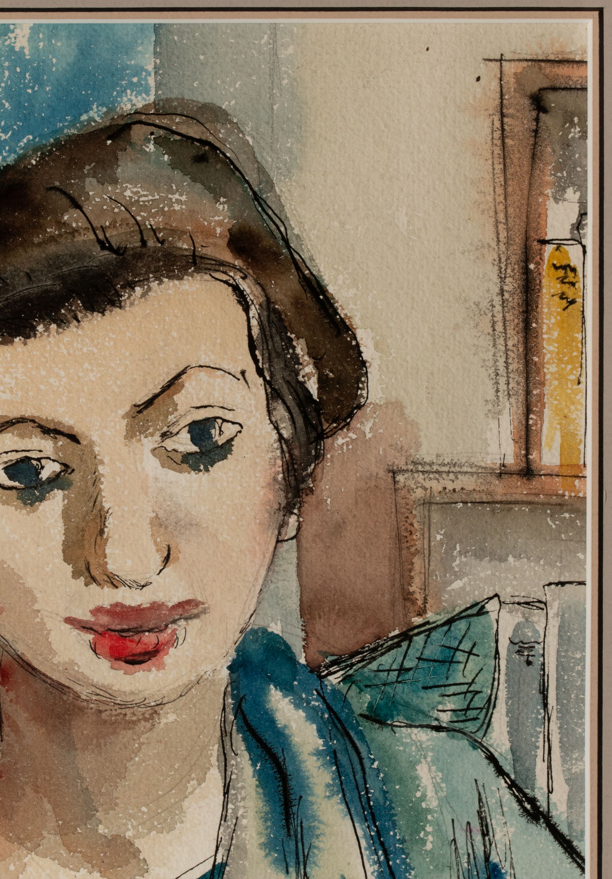 AARON BOHROD (1907-1992) WATERCOLOR ON PAPER