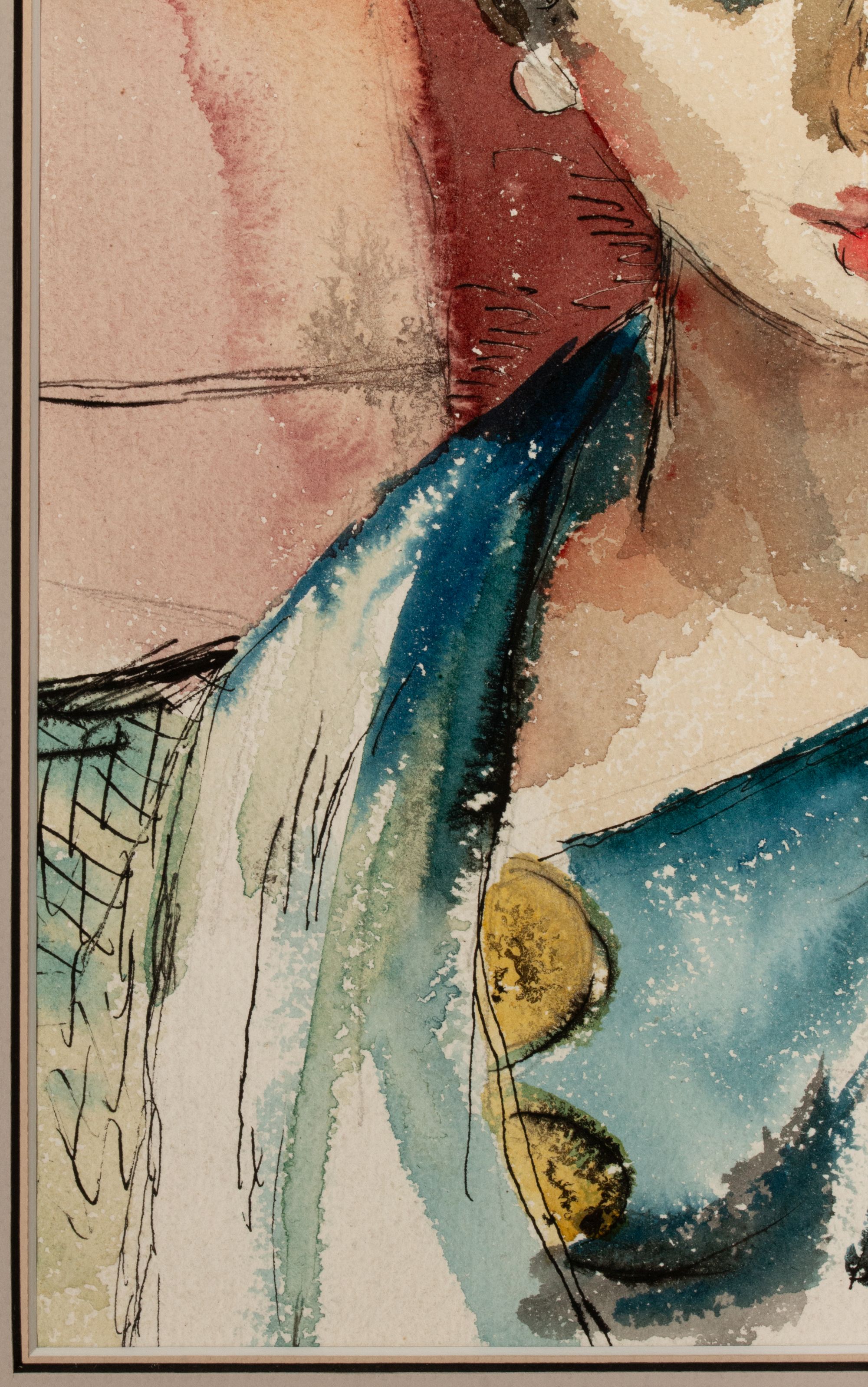 AARON BOHROD (1907-1992) WATERCOLOR ON PAPER