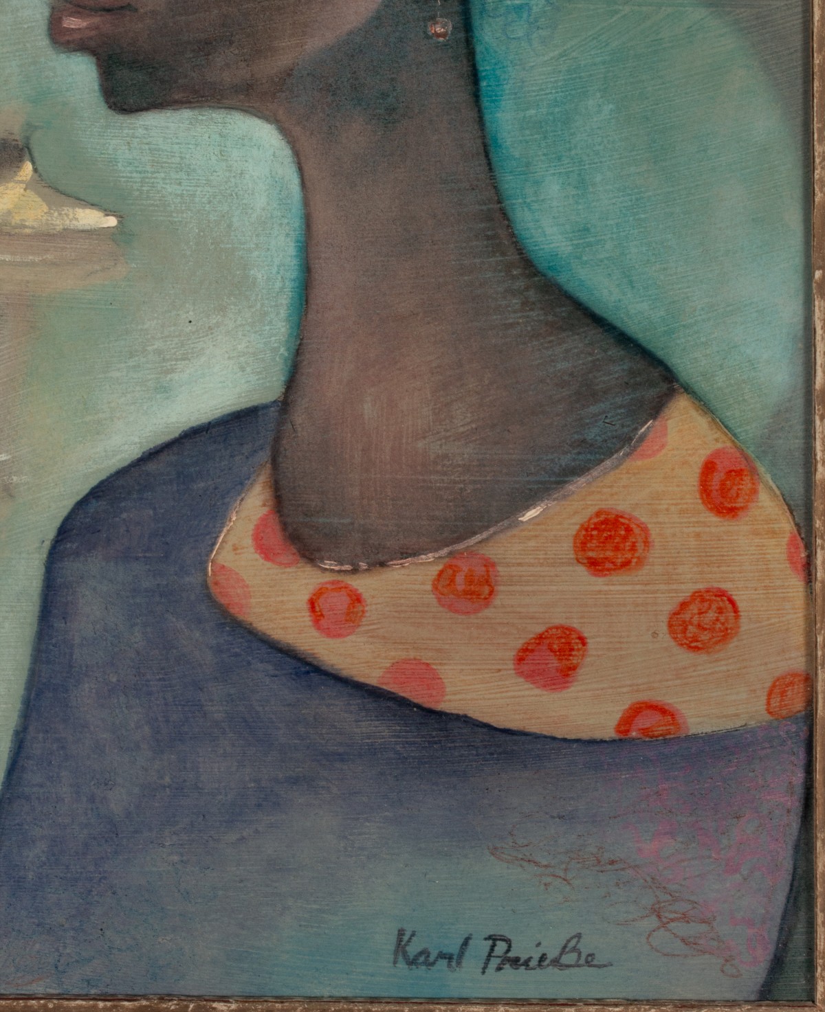 KARL PRIEBE (1914-1976) EXHIBITED WATERCOLOR W/GOUACHE