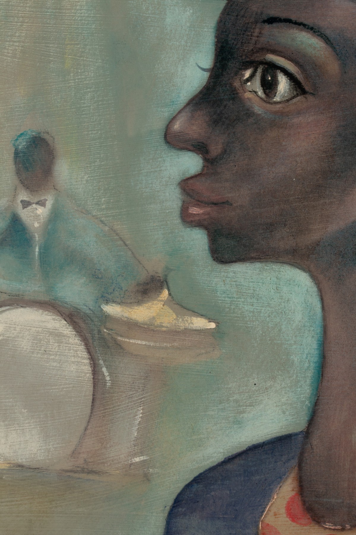 KARL PRIEBE (1914-1976) EXHIBITED WATERCOLOR W/GOUACHE