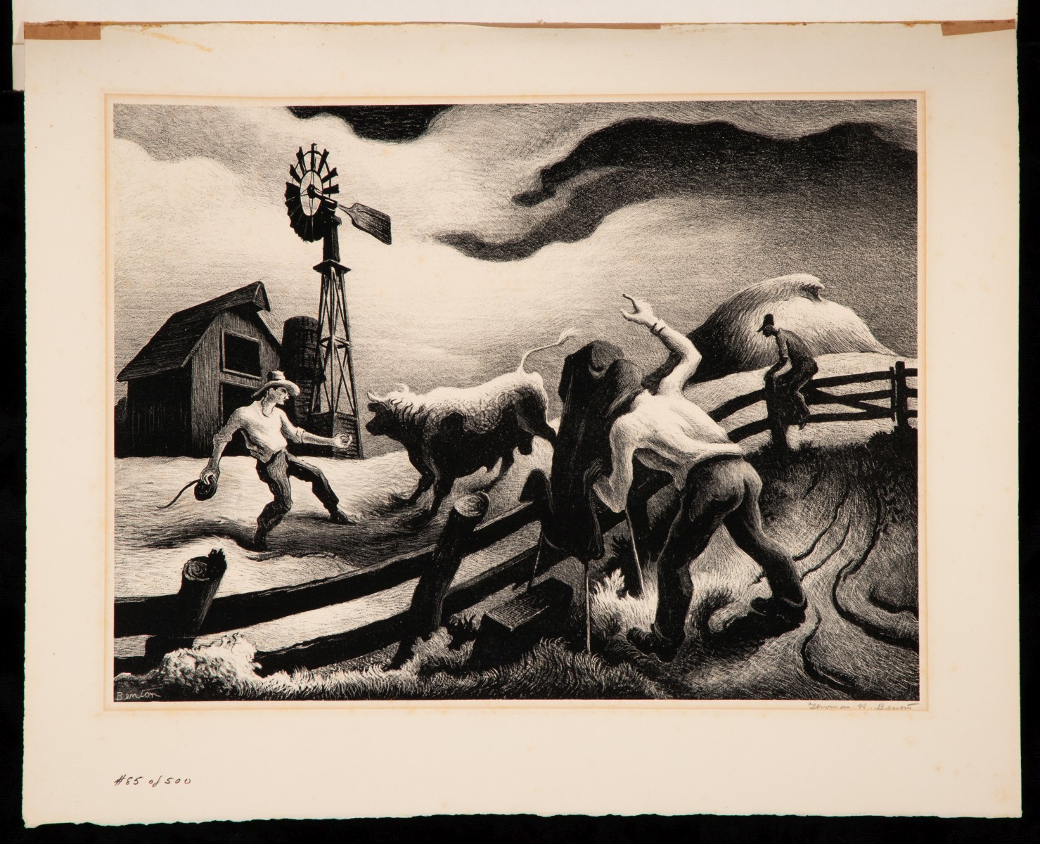 THOMAS HART BENTON (1889-1975) PENCIL SIGNED LITHOGRAPH
