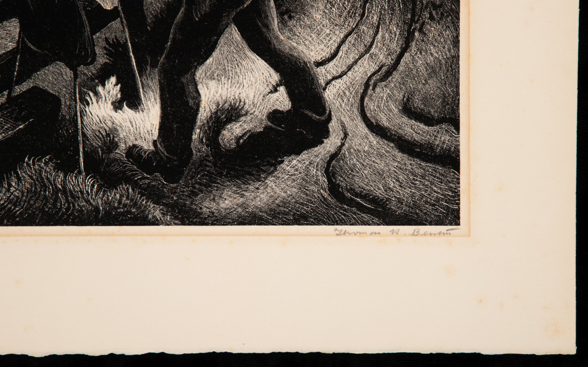 THOMAS HART BENTON (1889-1975) PENCIL SIGNED LITHOGRAPH