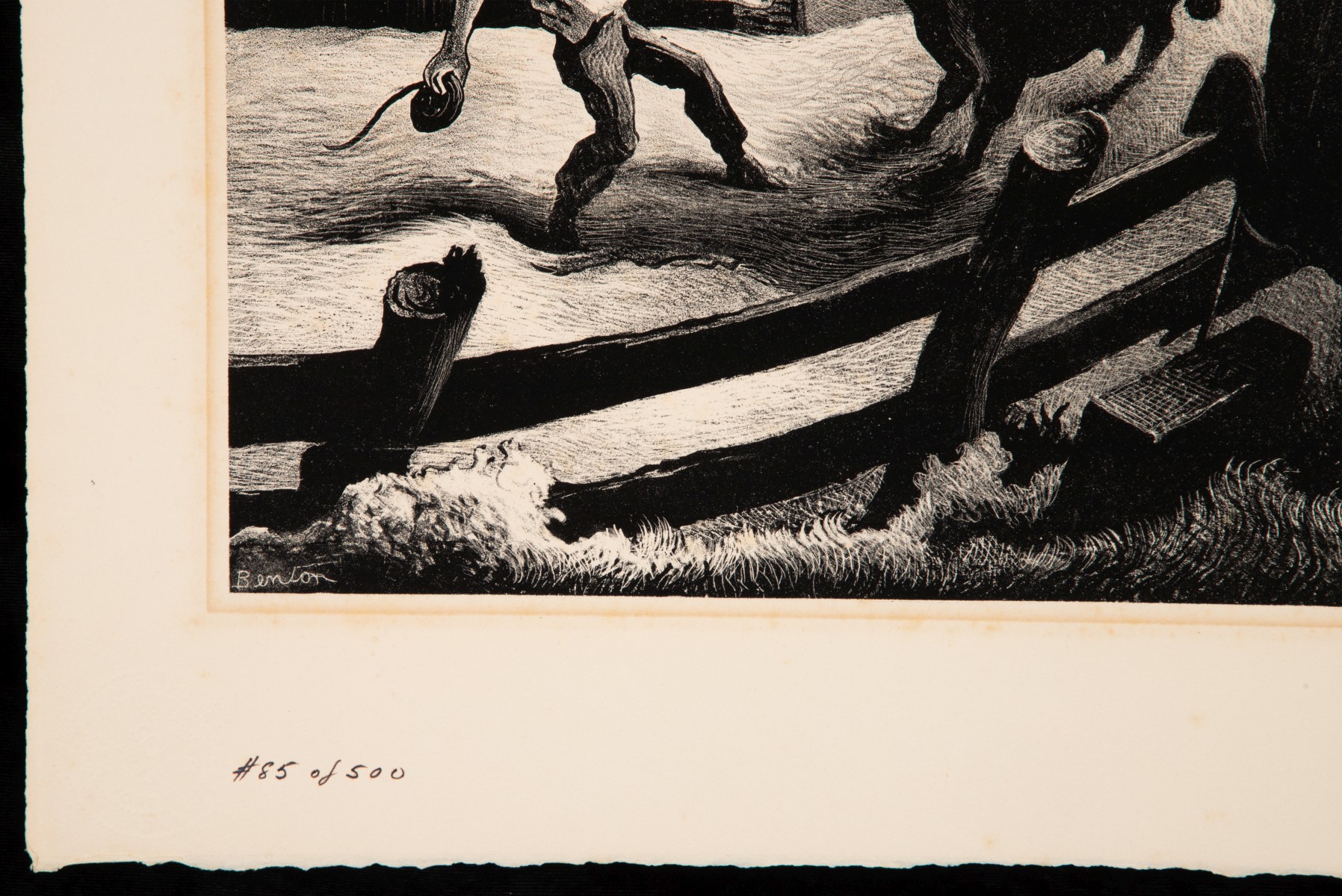 THOMAS HART BENTON (1889-1975) PENCIL SIGNED LITHOGRAPH