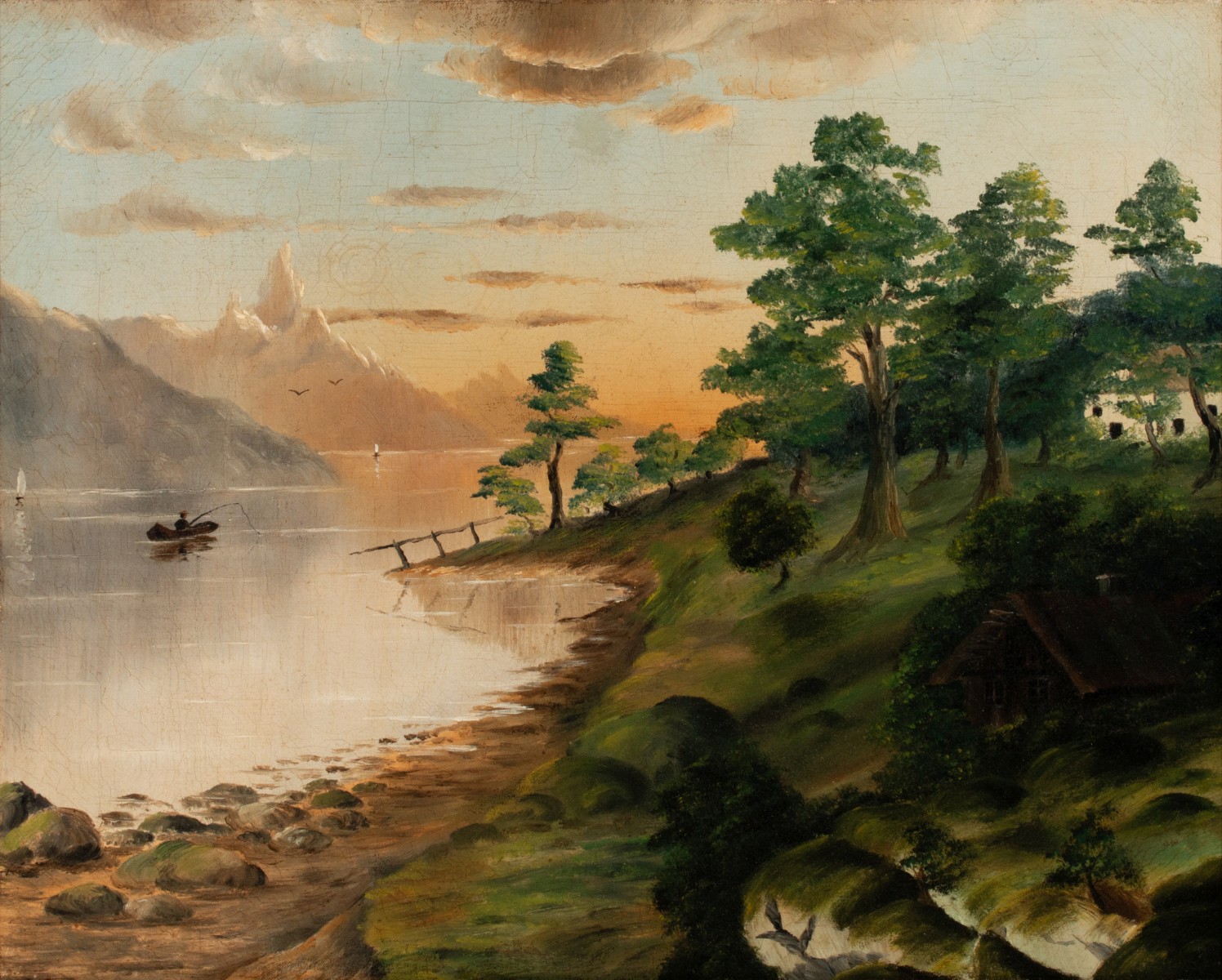 OIL ON CANVAS ATTRIBUTED HENRY H. CROSS (1837-1918)