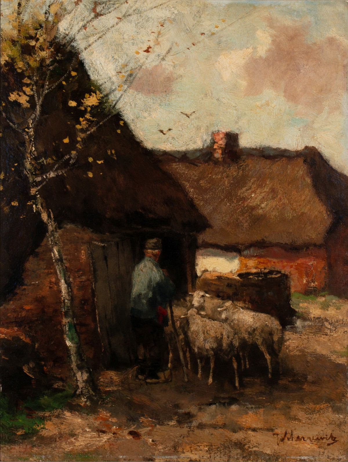 JOHAN SCHERREWITZ (1868-1951) OIL ON PANEL CIRCA 1900