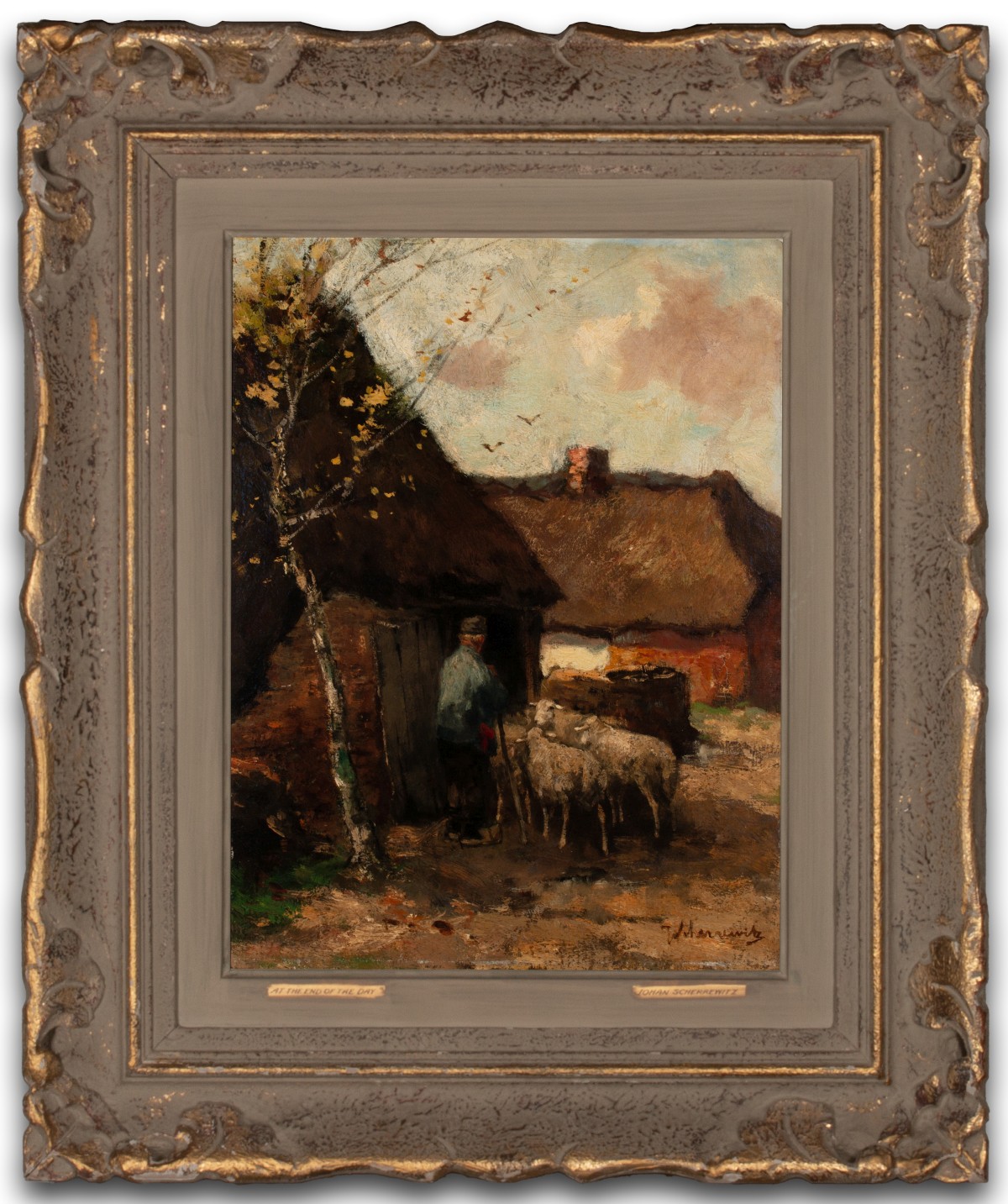 JOHAN SCHERREWITZ (1868-1951) OIL ON PANEL CIRCA 1900