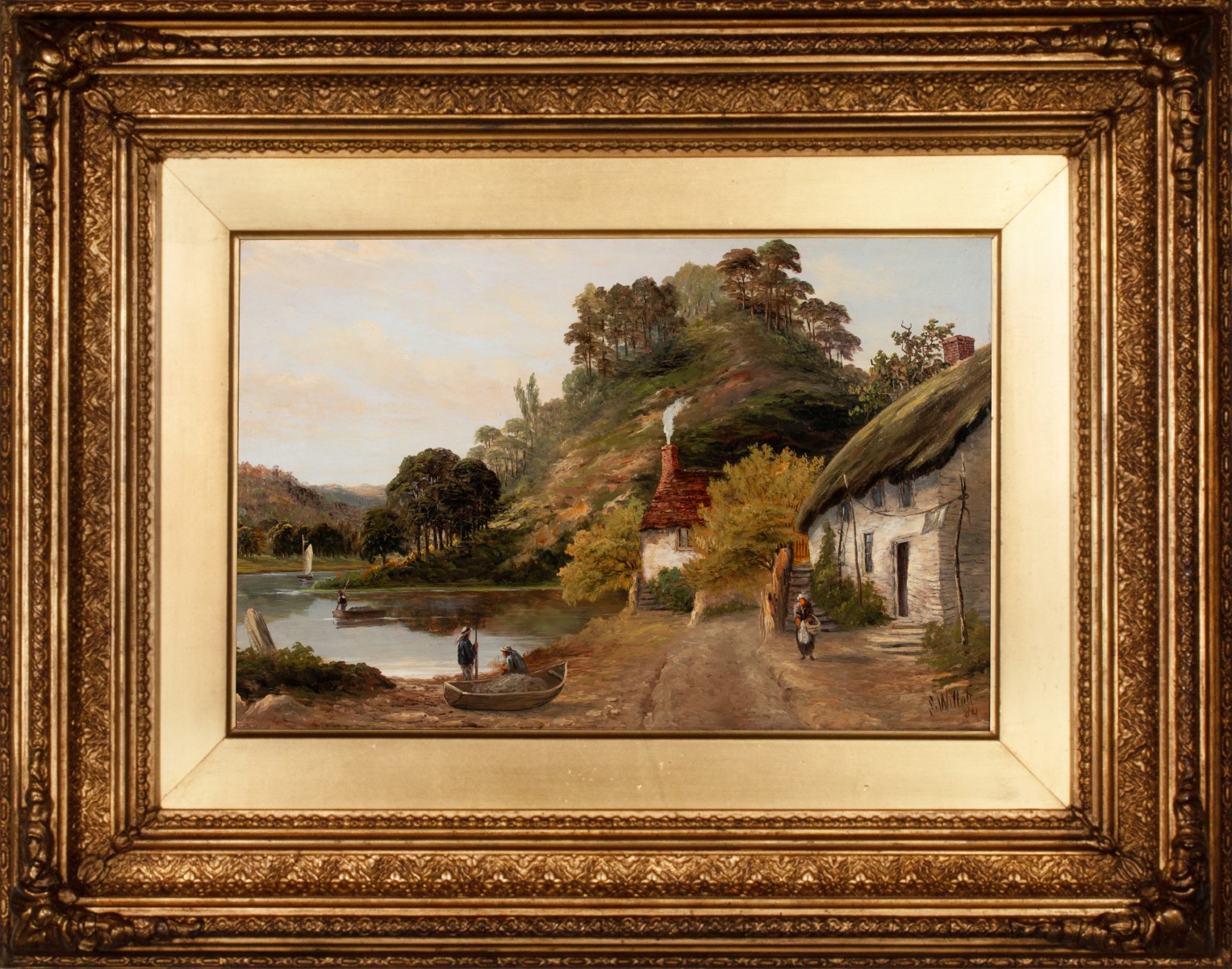 A EUROPEAN SCHOOL OIL ON CANVAS DATED 1884