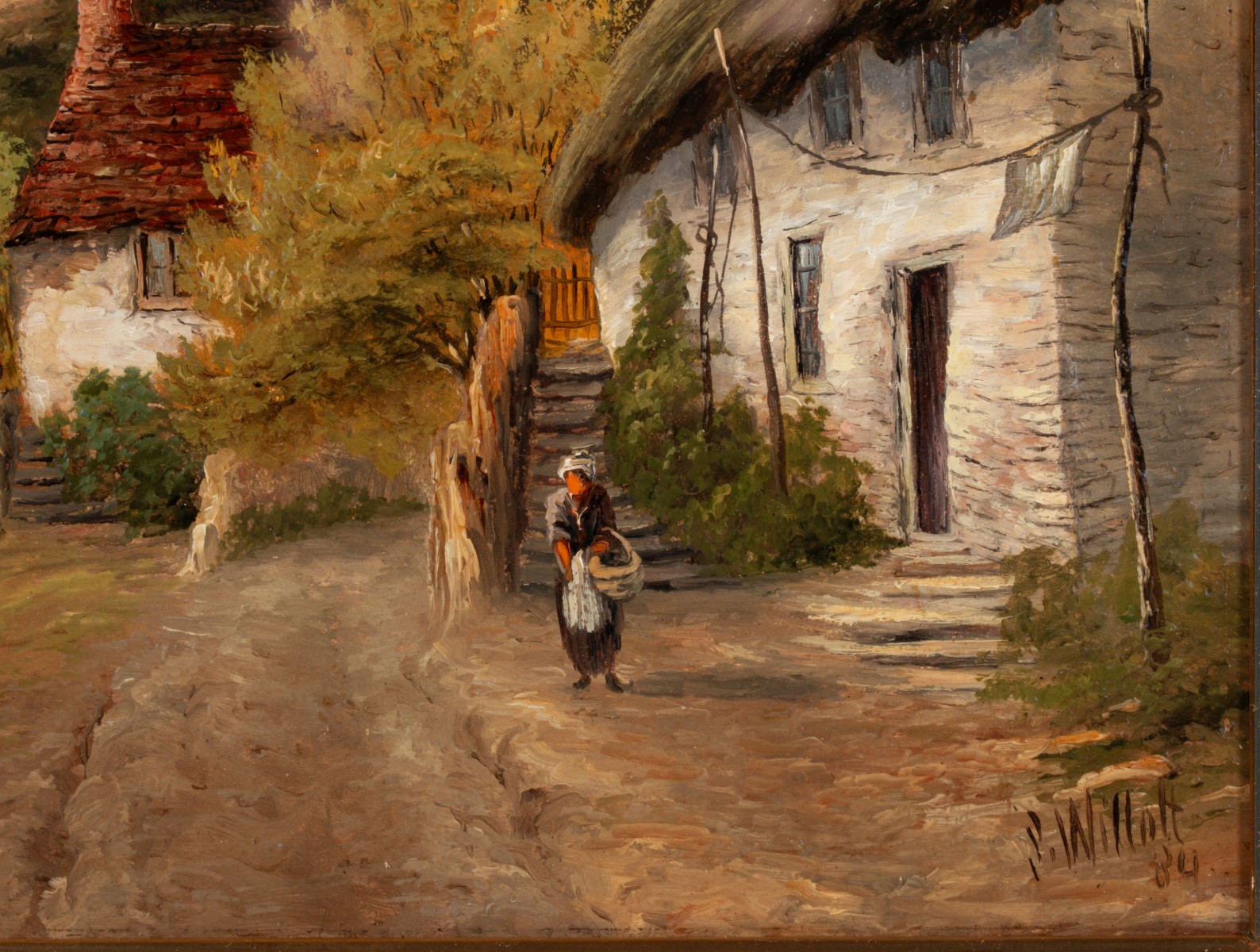 A EUROPEAN SCHOOL OIL ON CANVAS DATED 1884