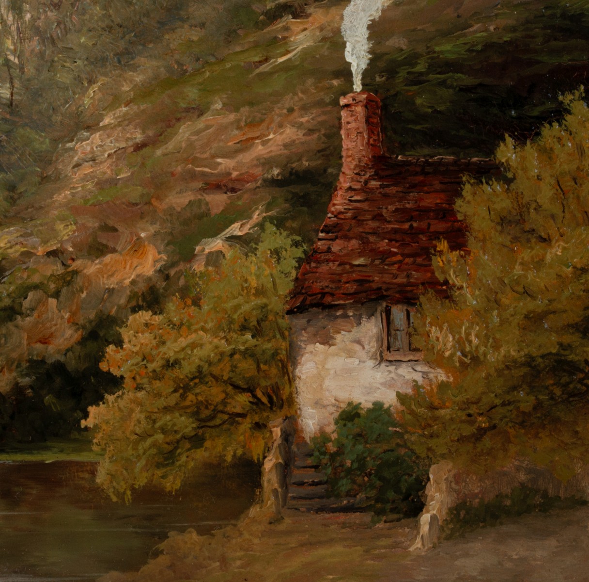 A EUROPEAN SCHOOL OIL ON CANVAS DATED 1884