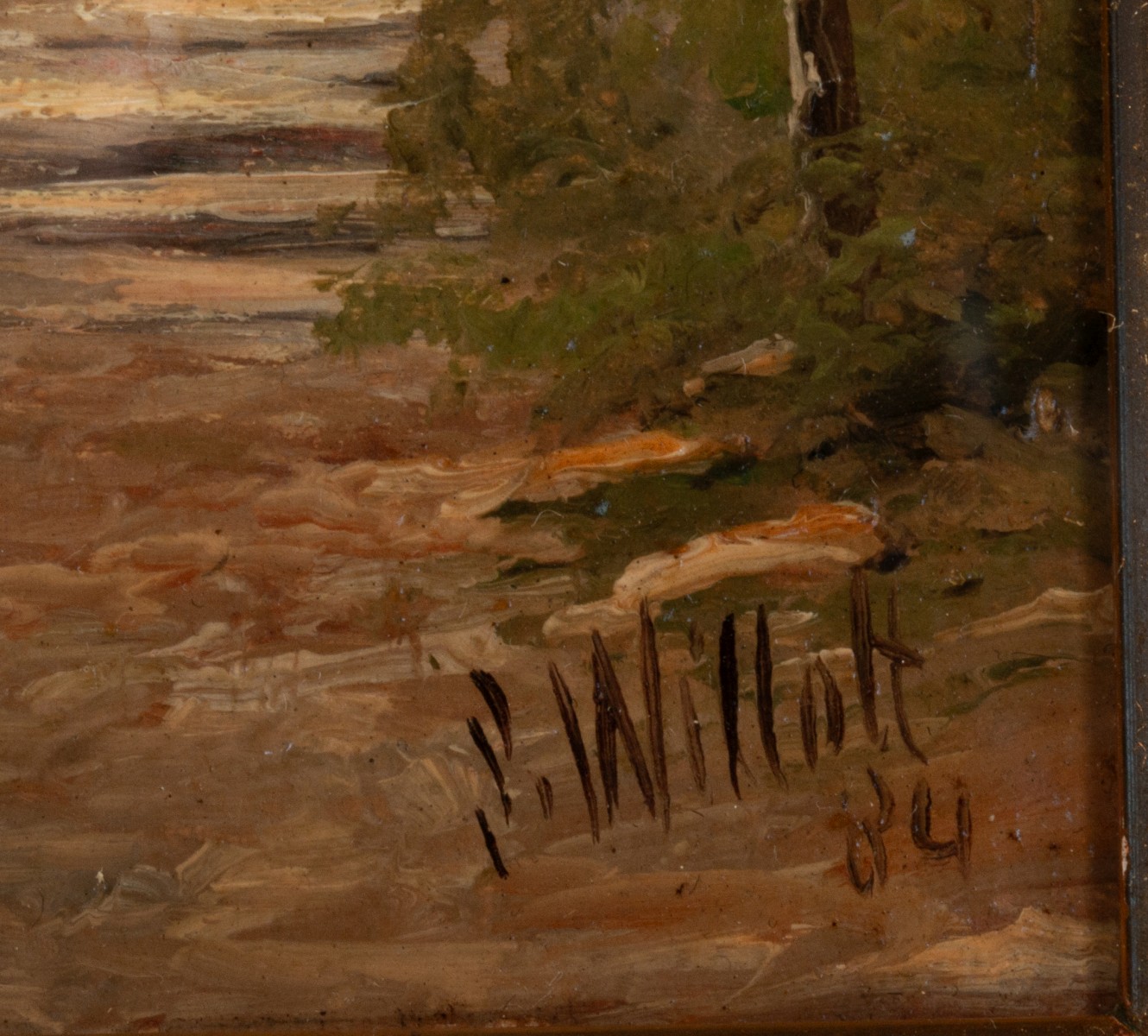 A EUROPEAN SCHOOL OIL ON CANVAS DATED 1884