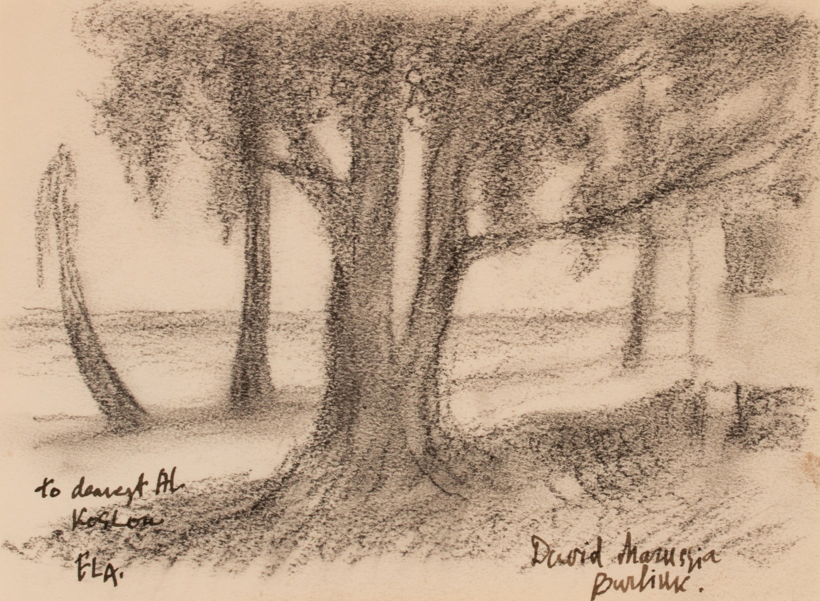 DAVID BURLIUK (1882-1967) CHARCOAL ON PAPER