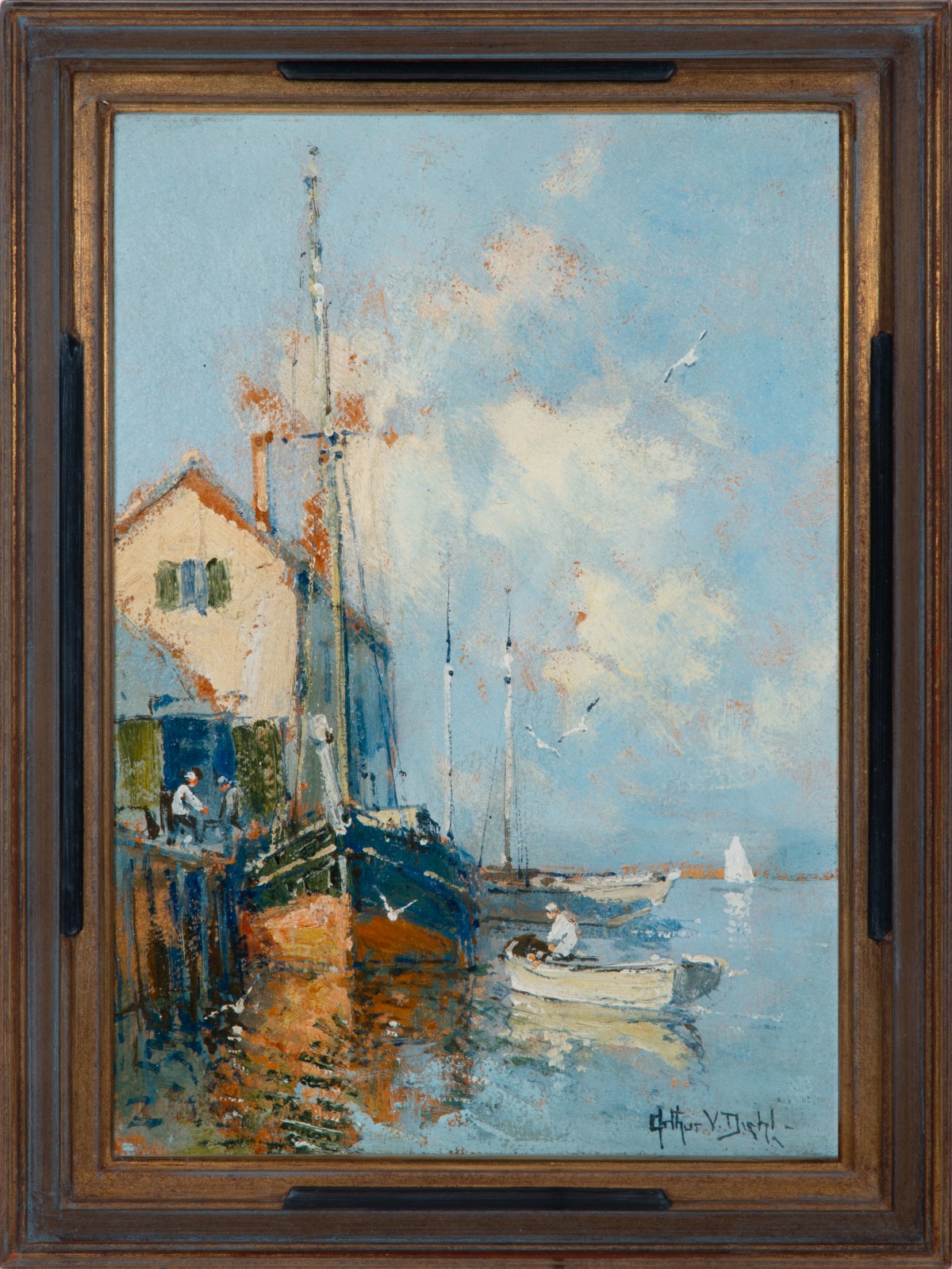 ARTHUR DIEHL (1870-1929) INSCRIBED PROVINCETOWN SCENE