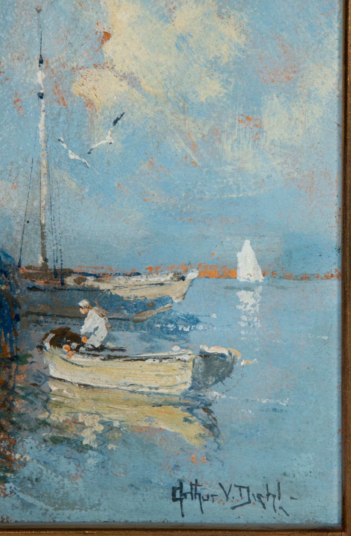 ARTHUR DIEHL (1870-1929) INSCRIBED PROVINCETOWN SCENE