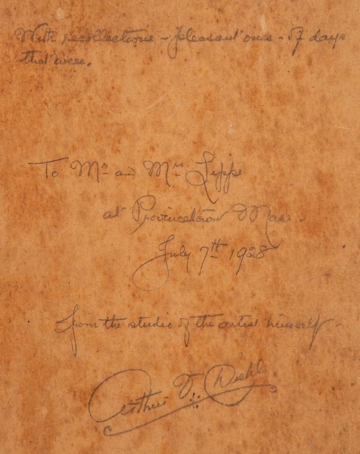 ARTHUR DIEHL (1870-1929) INSCRIBED PROVINCETOWN SCENE