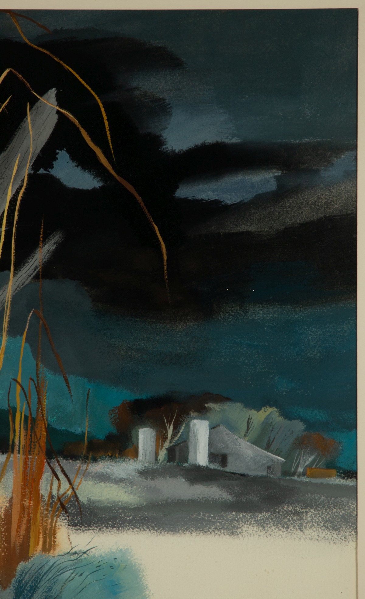 TED HAWKINS (1910-1969) MODERNIST KANSAS GOUACHE