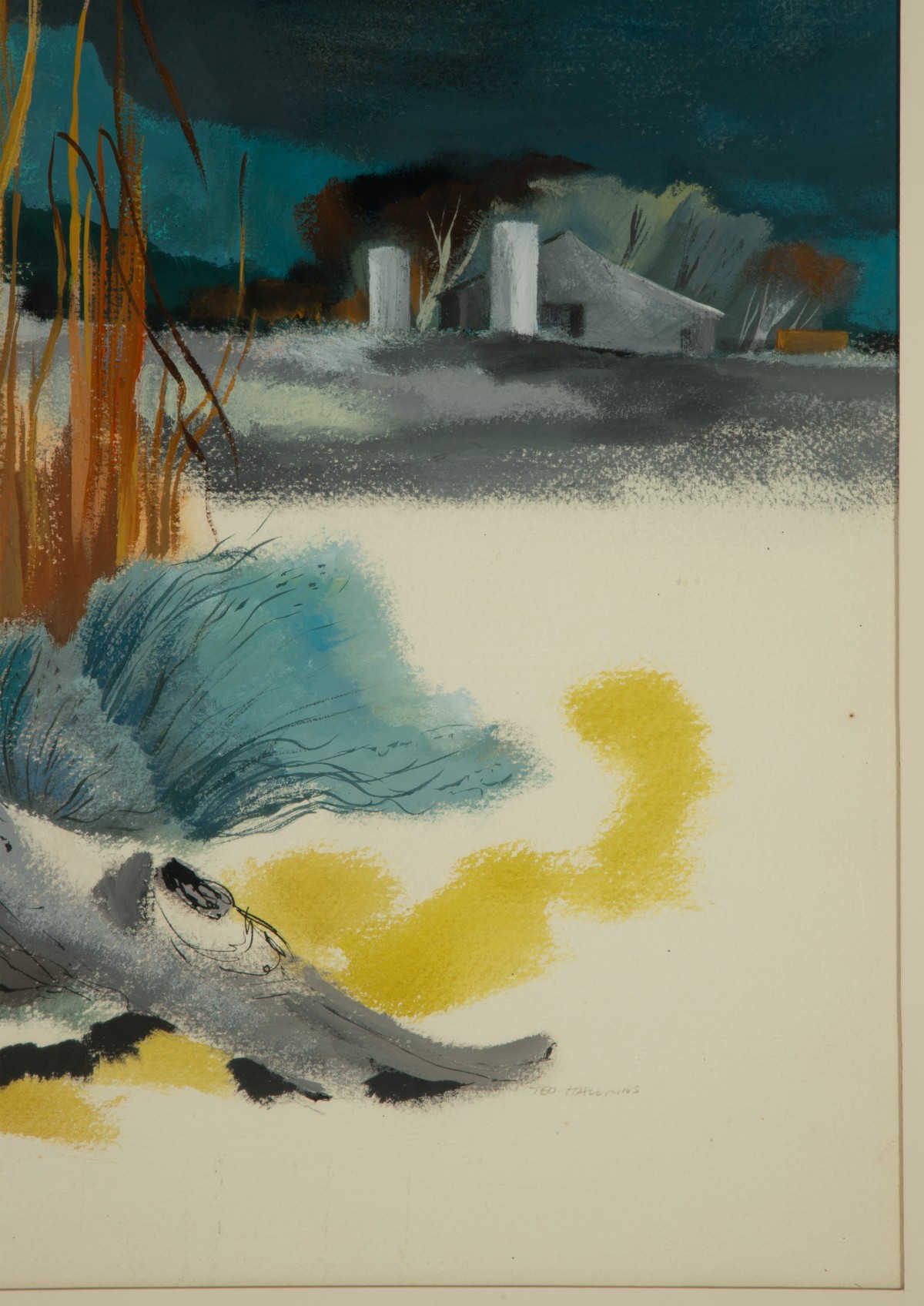 TED HAWKINS (1910-1969) MODERNIST KANSAS GOUACHE