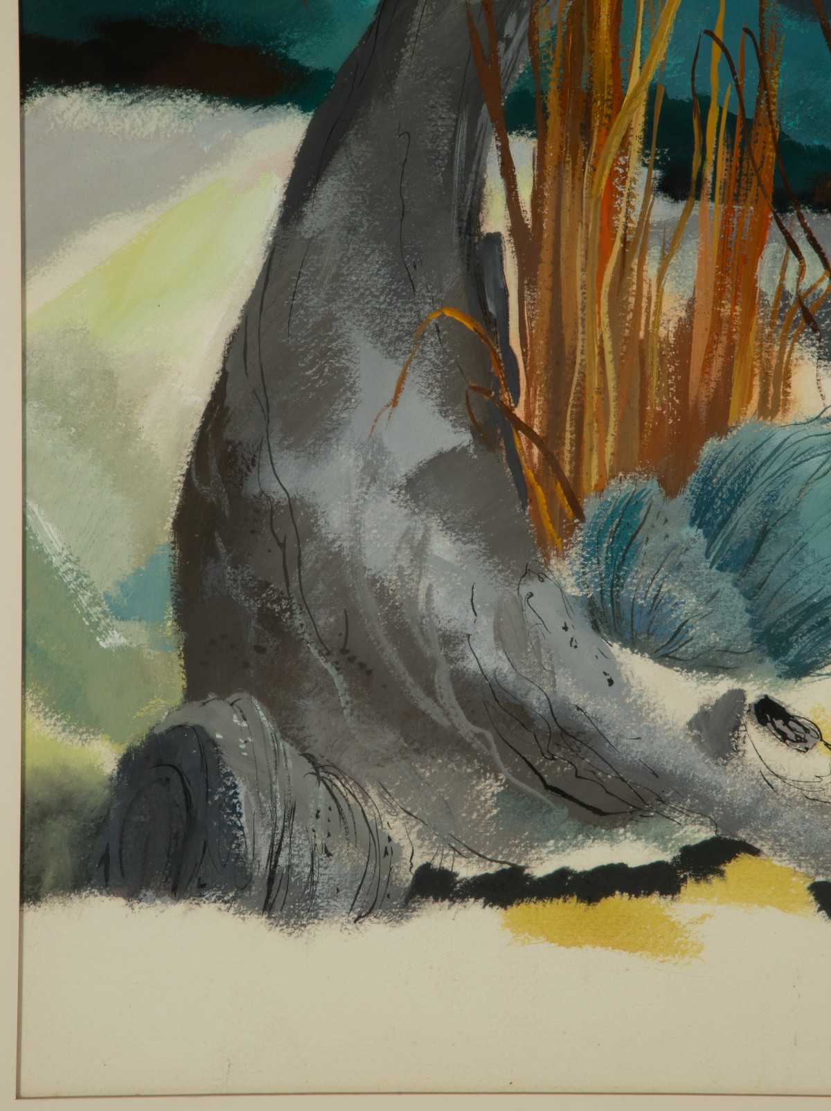 TED HAWKINS (1910-1969) MODERNIST KANSAS GOUACHE