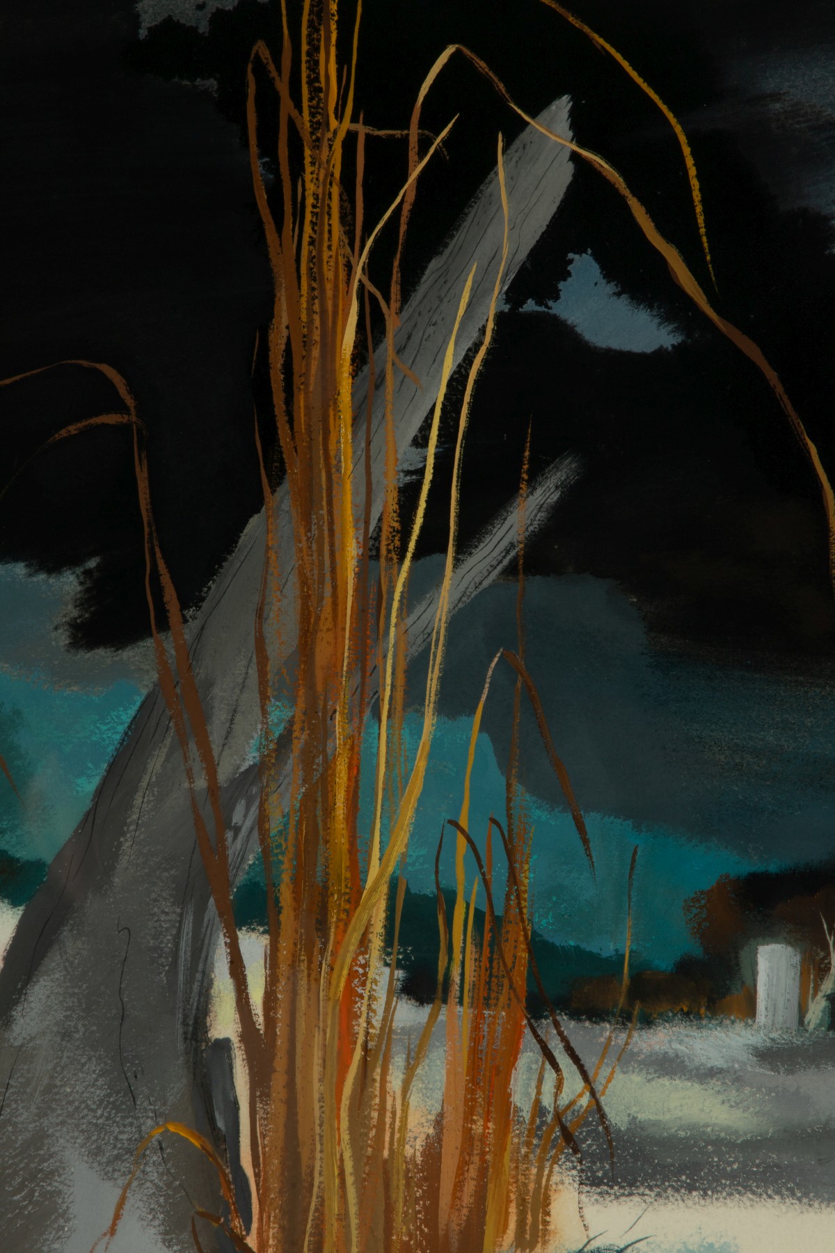 TED HAWKINS (1910-1969) MODERNIST KANSAS GOUACHE