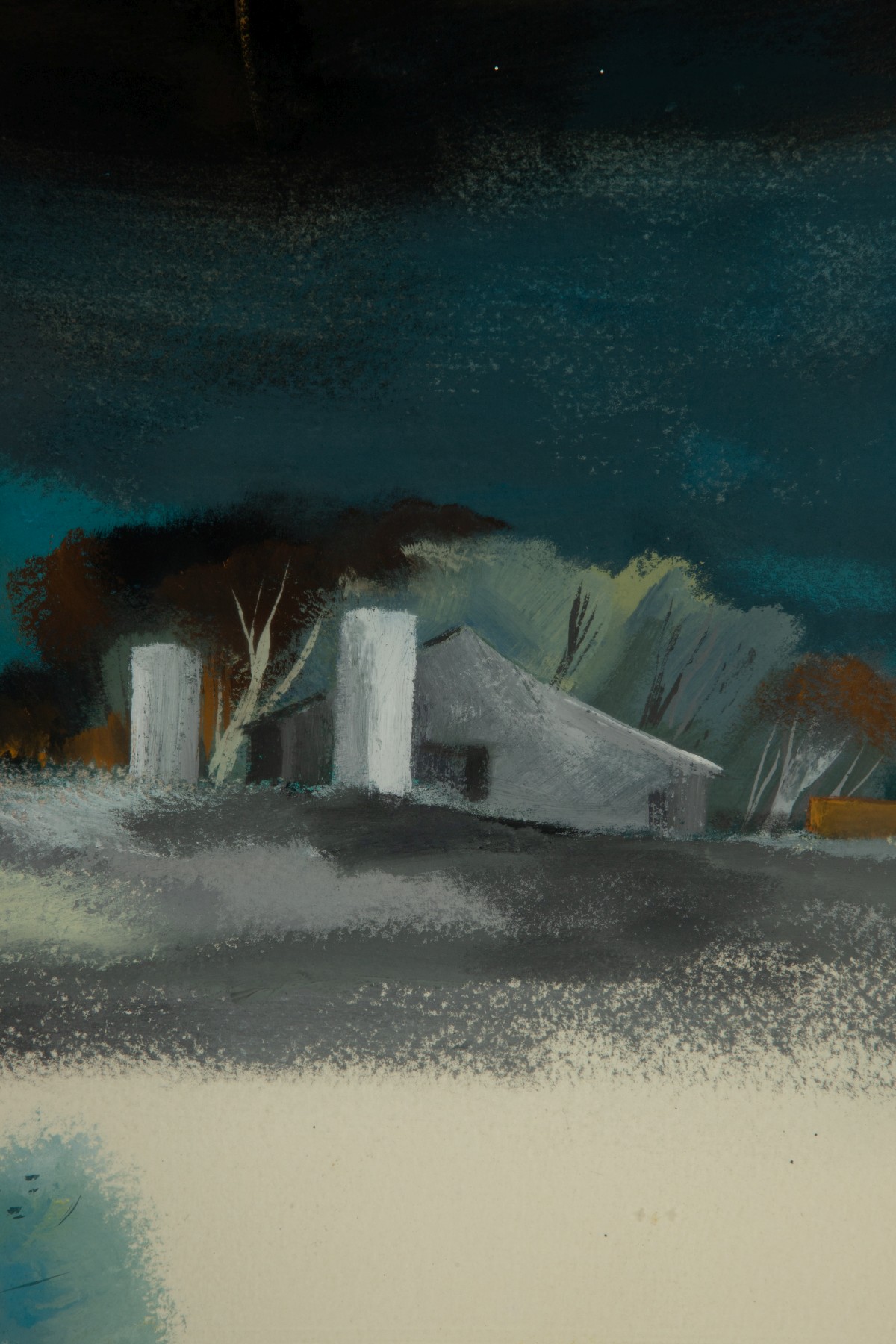 TED HAWKINS (1910-1969) MODERNIST KANSAS GOUACHE