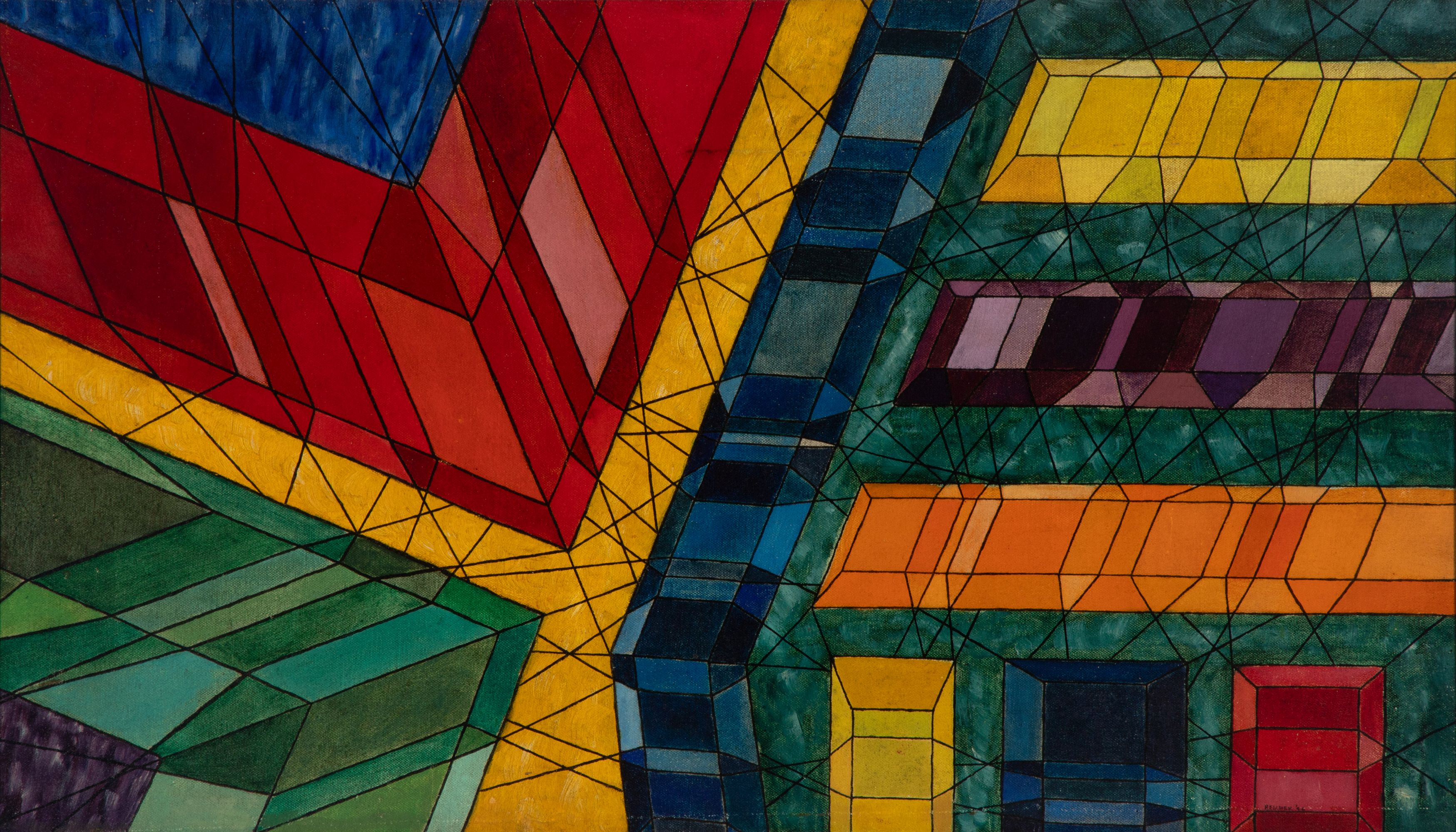 JESSE REICHEK (1916-2005) 1948 ABSTRACT OIL ON CANVAS