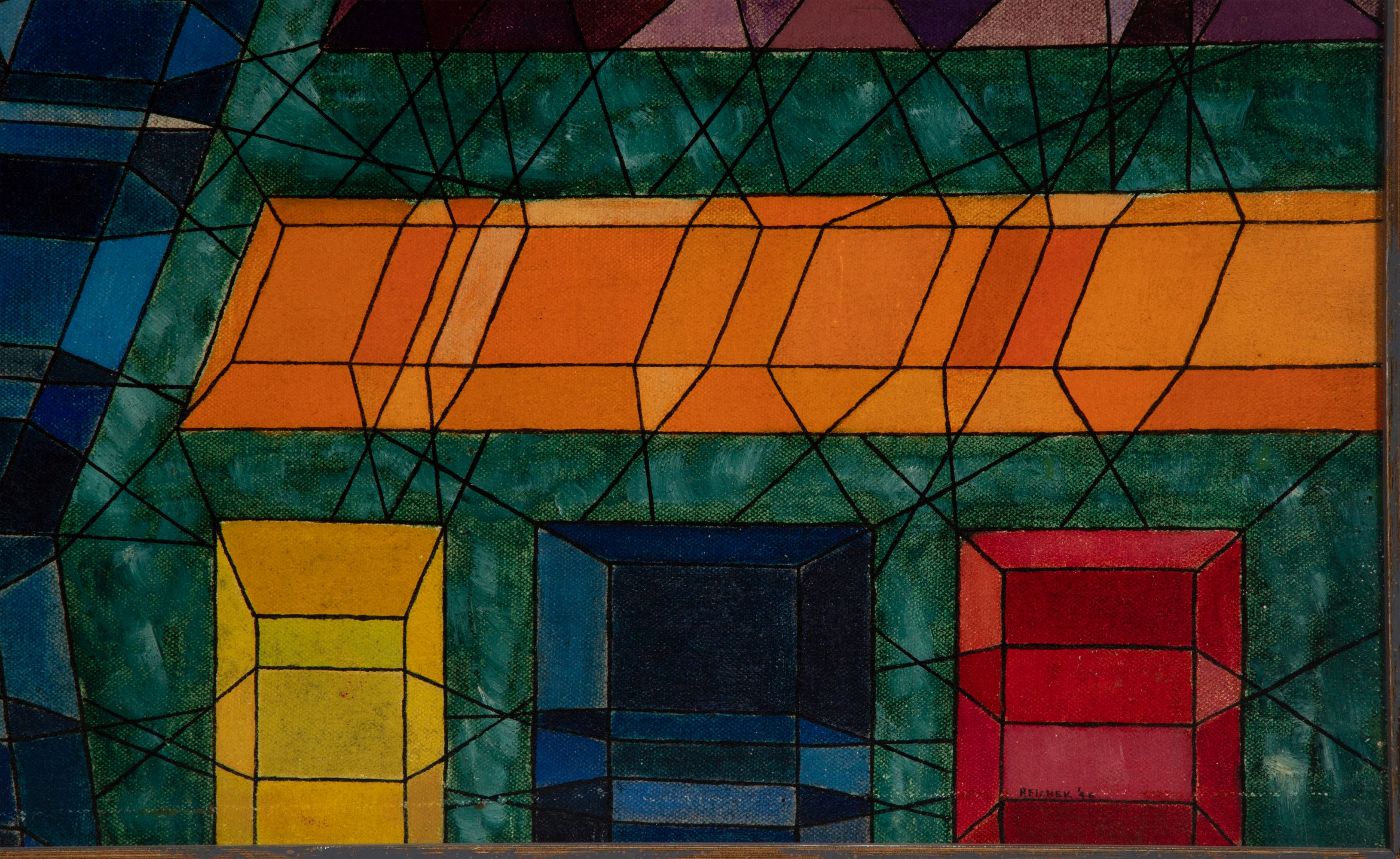 JESSE REICHEK (1916-2005) 1948 ABSTRACT OIL ON CANVAS