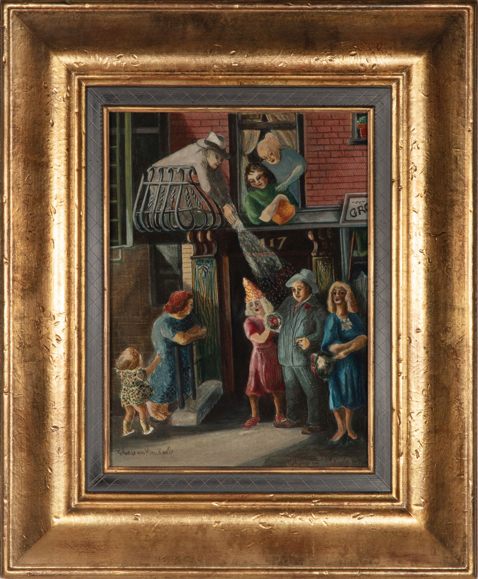 KATHERINE VON MINCKWITZ (1903-1954) WPA ERA GOUACHE