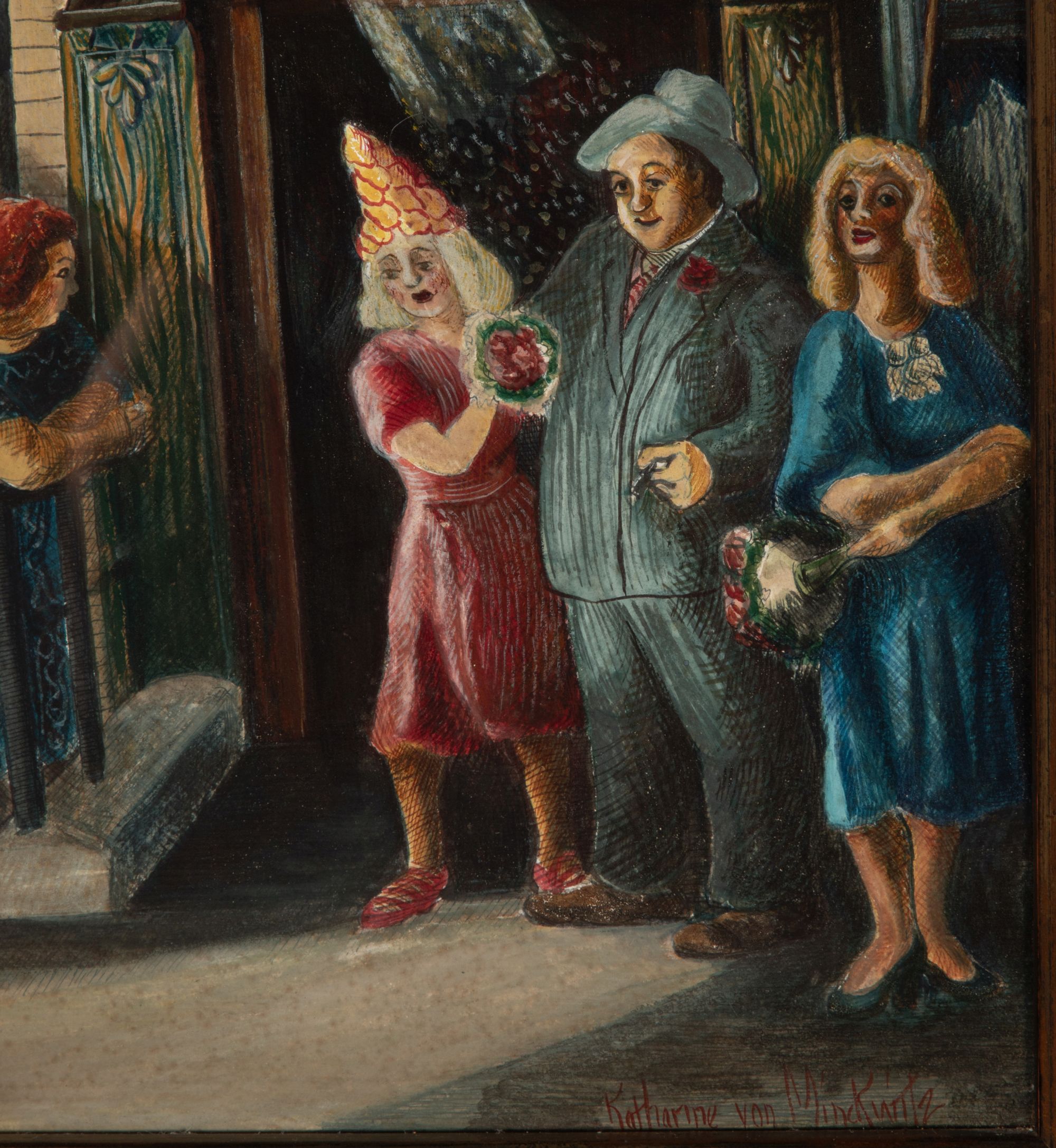 KATHERINE VON MINCKWITZ (1903-1954) WPA ERA GOUACHE